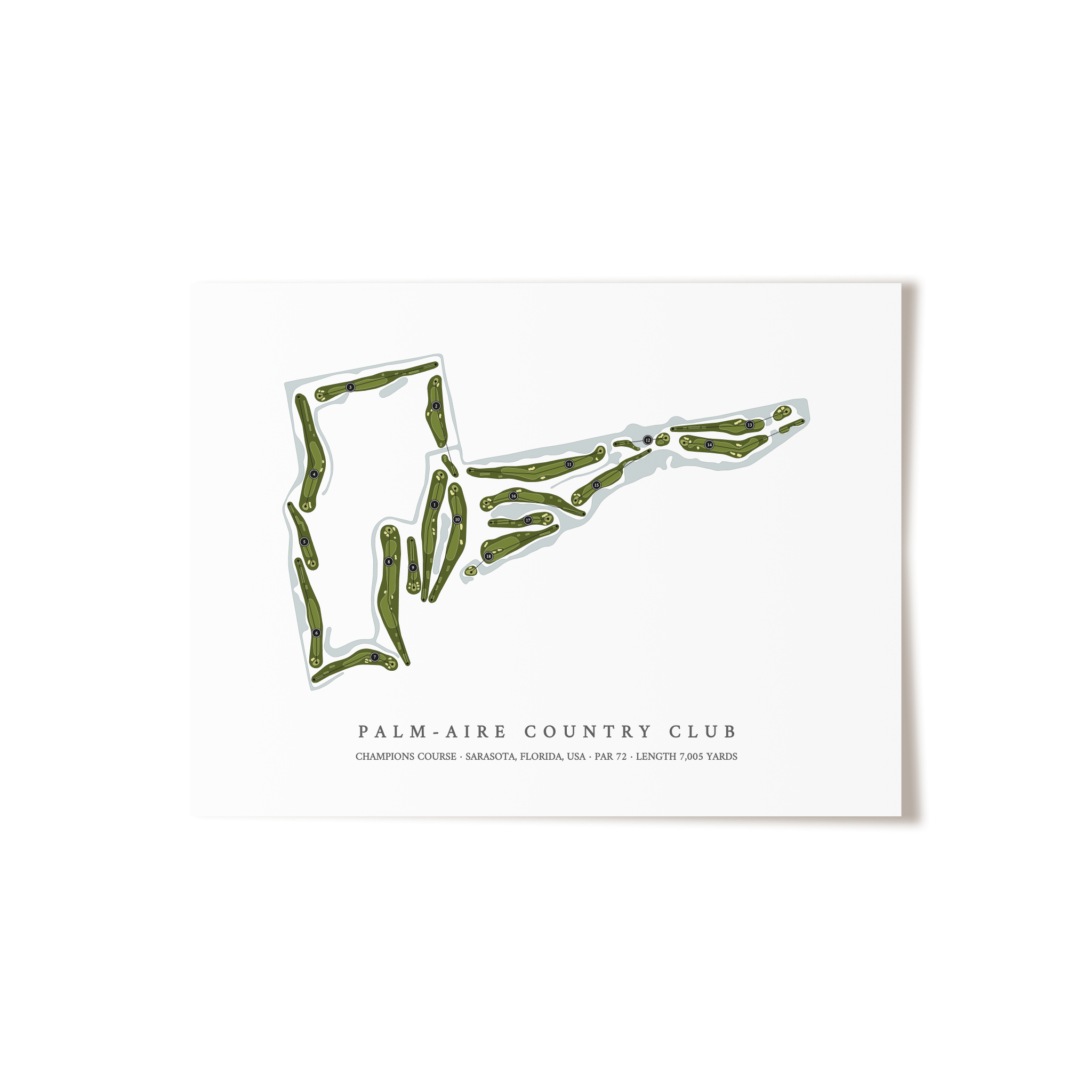 Palm-Aire Country Club - Champions Course | Golf Course Map | Unframed