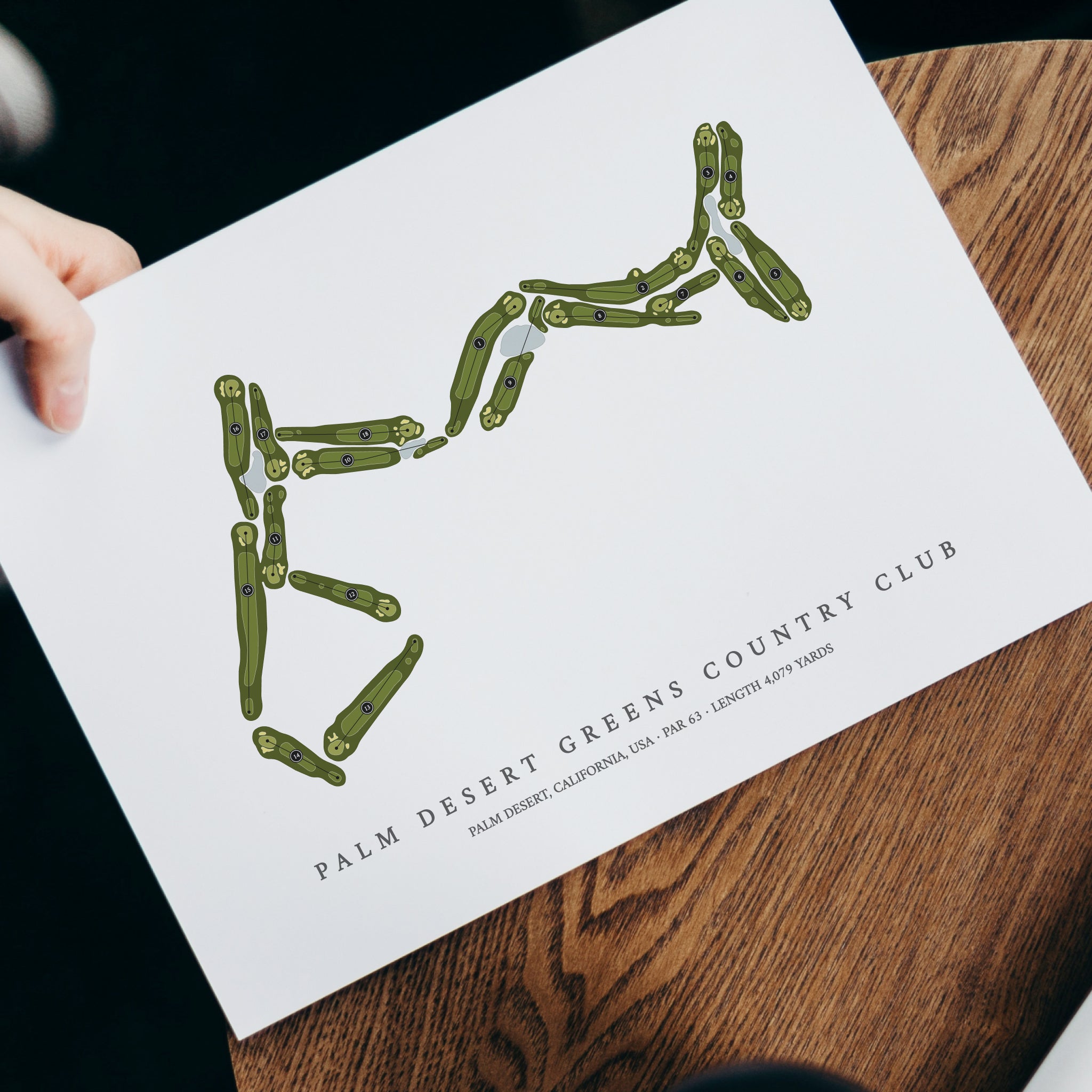 Palm Desert Greens Country Club | Heritage Style Golf Course Print | With Laptop