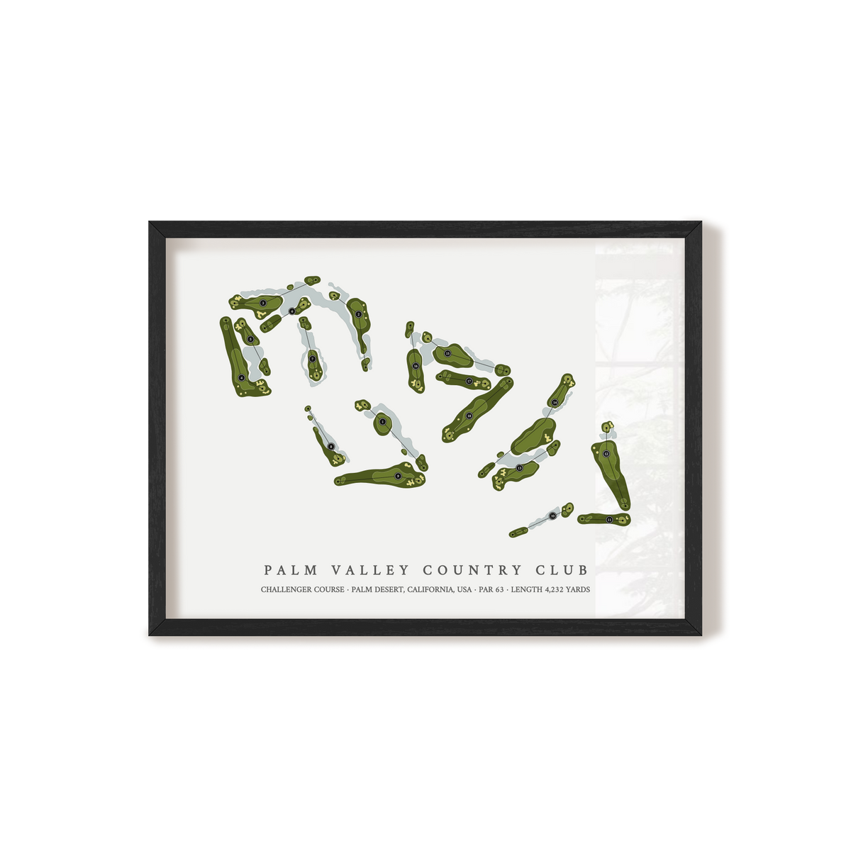 Palm Valley Country Club - Challenger Course | Golf Course Map | Black Frame