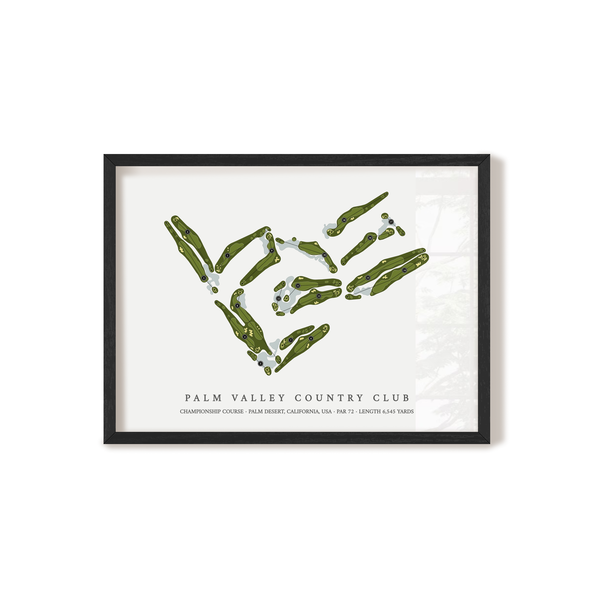 Palm Valley Country Club - Championship Course | Golf Course Map | Black Frame