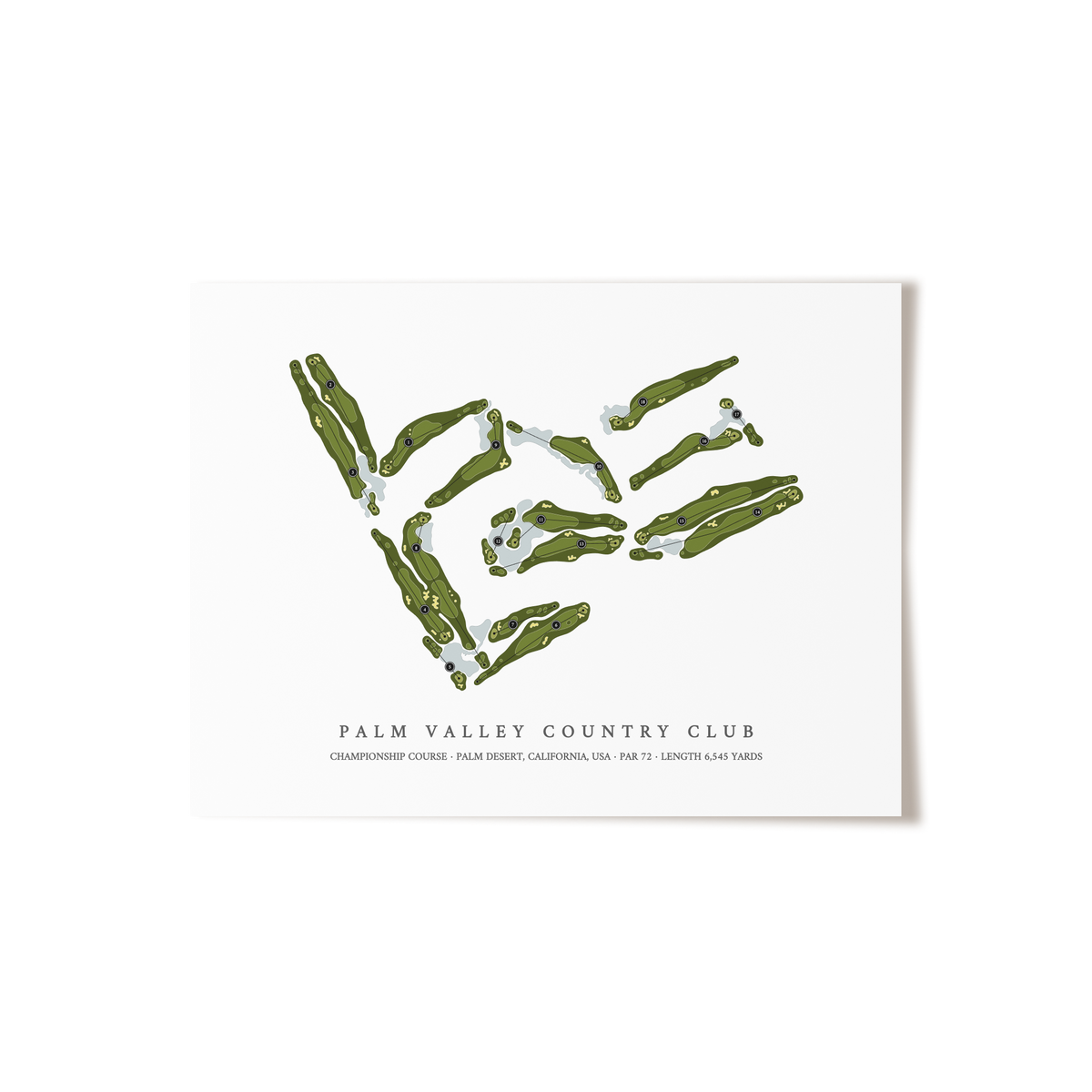 Palm Valley Country Club - Championship Course | Golf Course Print | Unframed