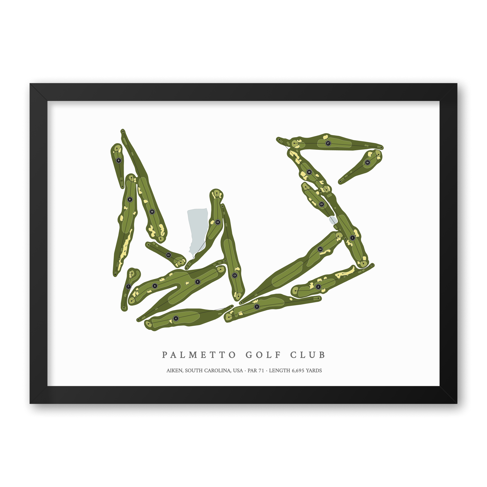 Palmetto Golf Club | Golf Course Print | Black Frame