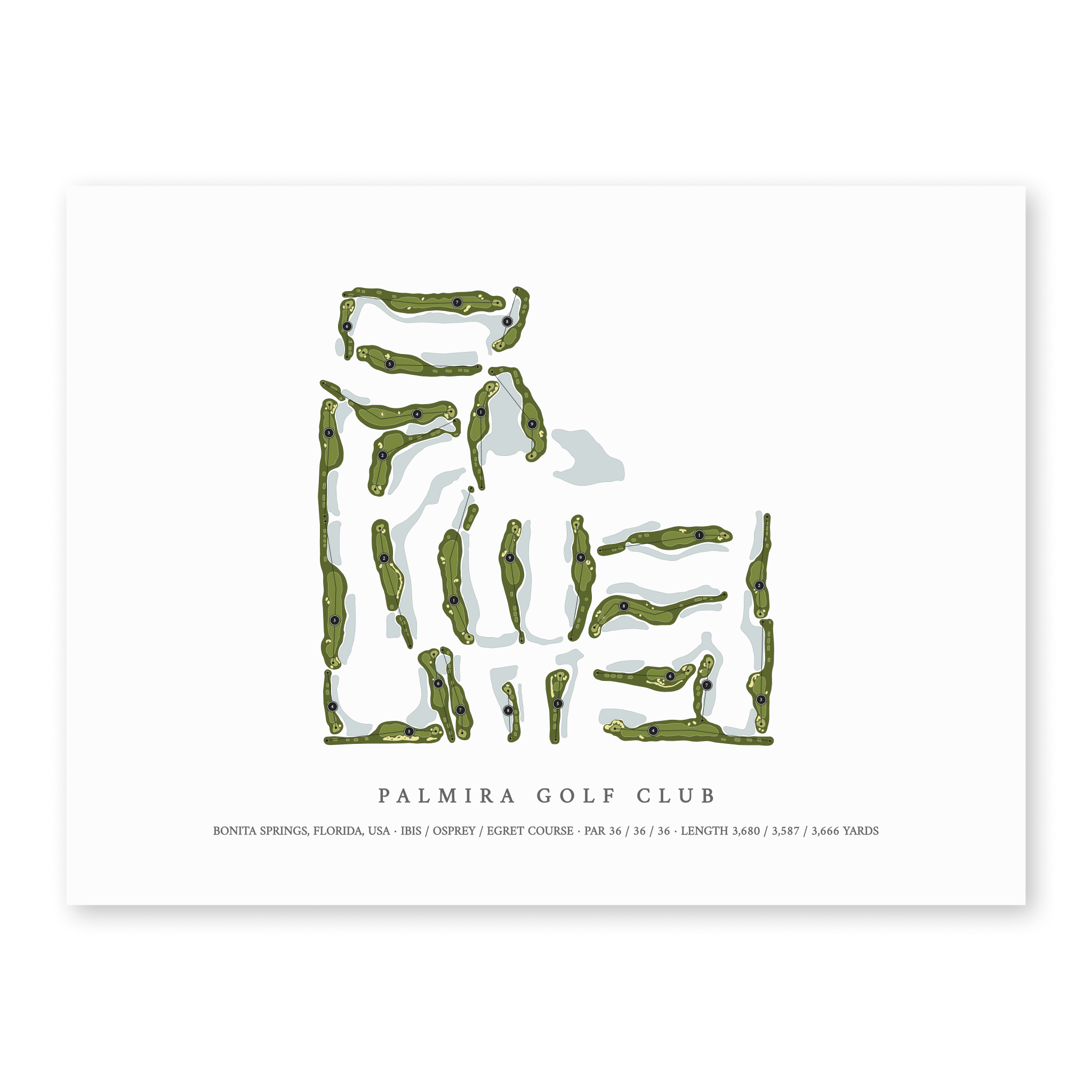 Palmira Golf Club | Golf Course Map | Unframed