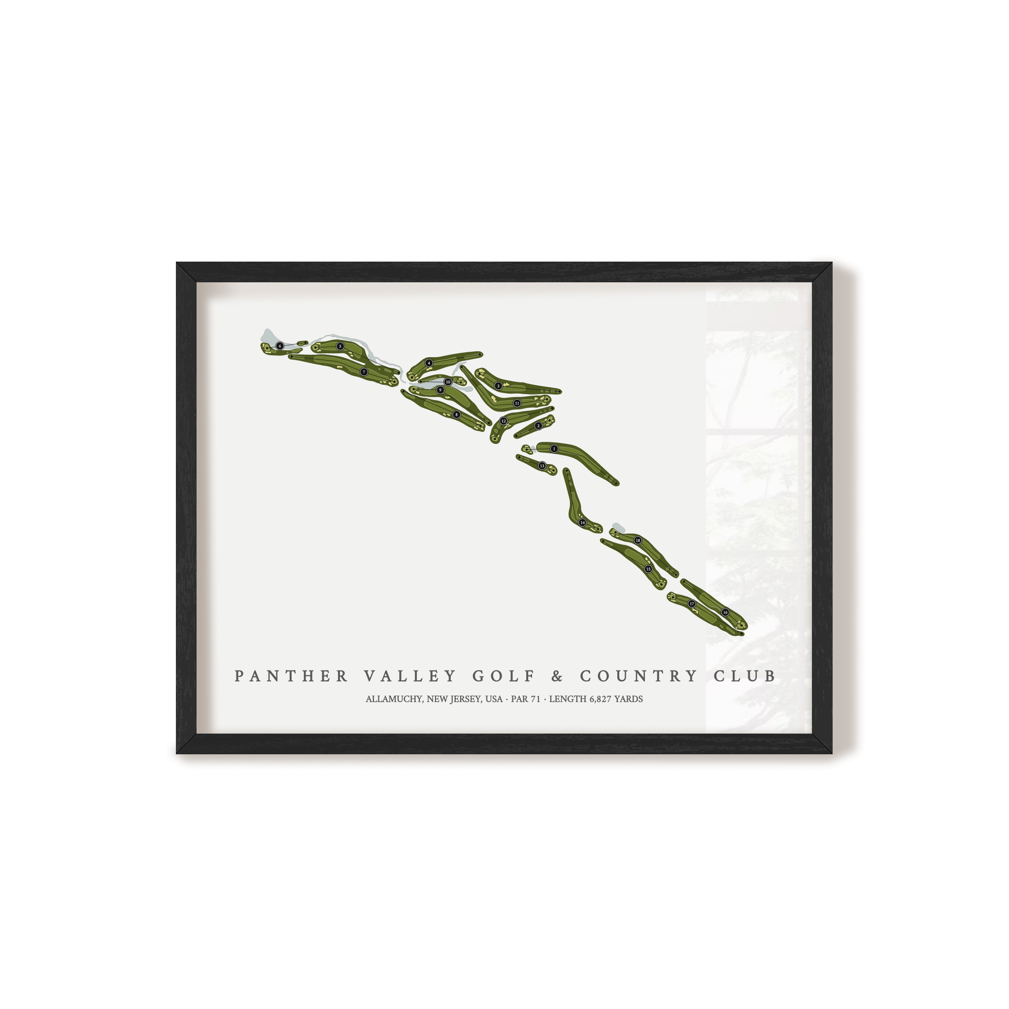 Panther Valley Golf & Country Club | Golf Course Map | Black Frame