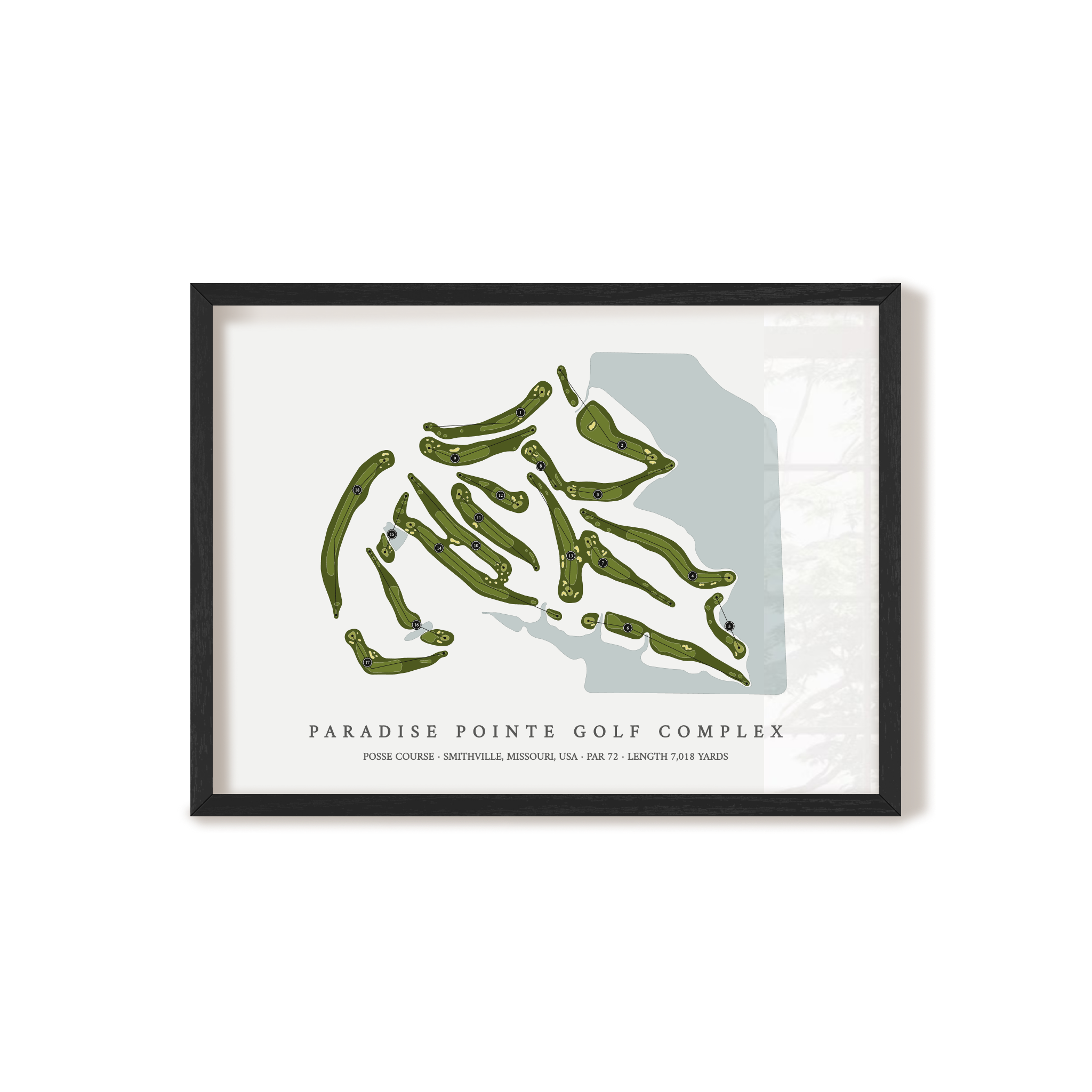 Paradise Pointe Golf Complex - Posse Course | Golf Course Print | Black Frame