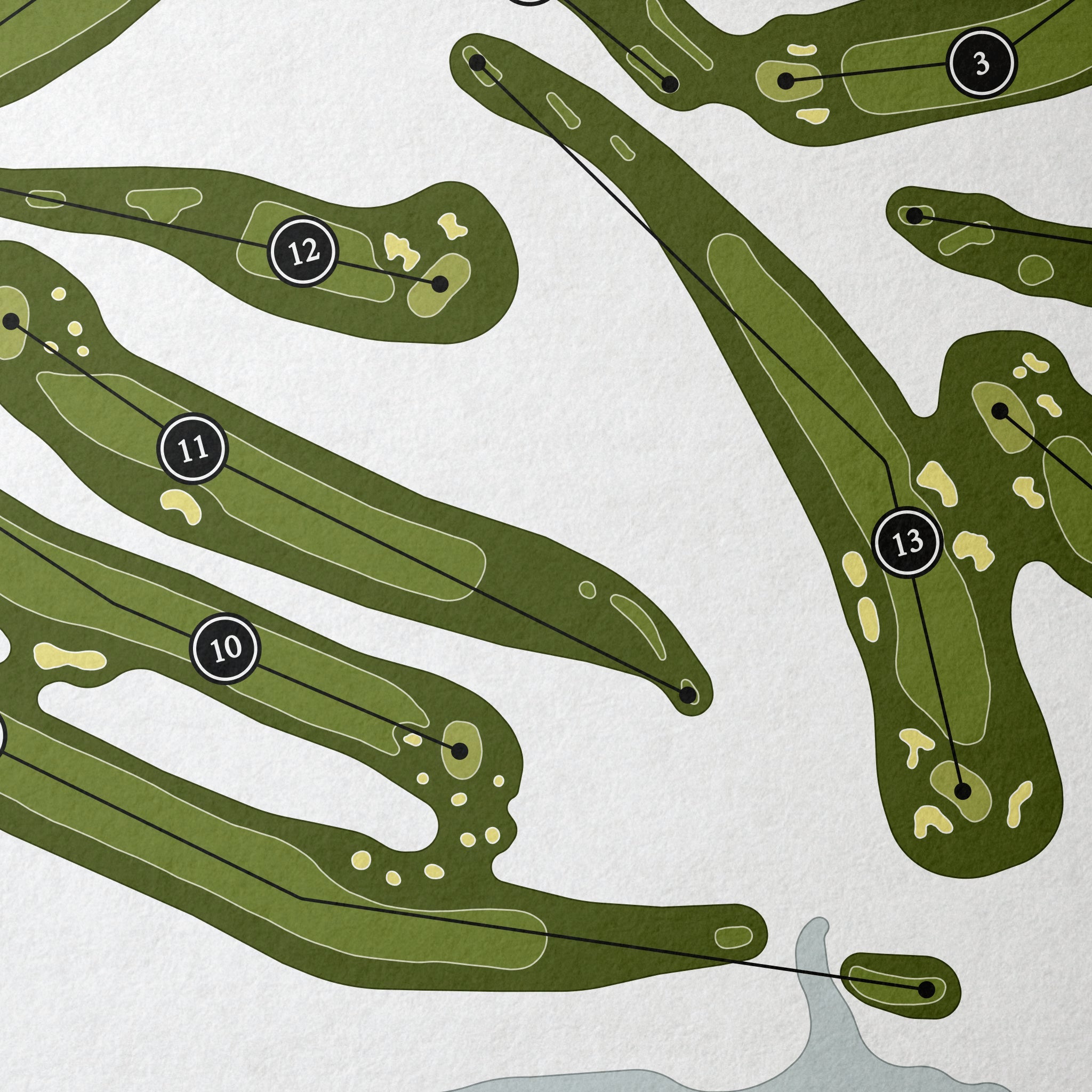 Paradise Pointe Golf Complex - Posse Course | Golf Course Print | Close Up