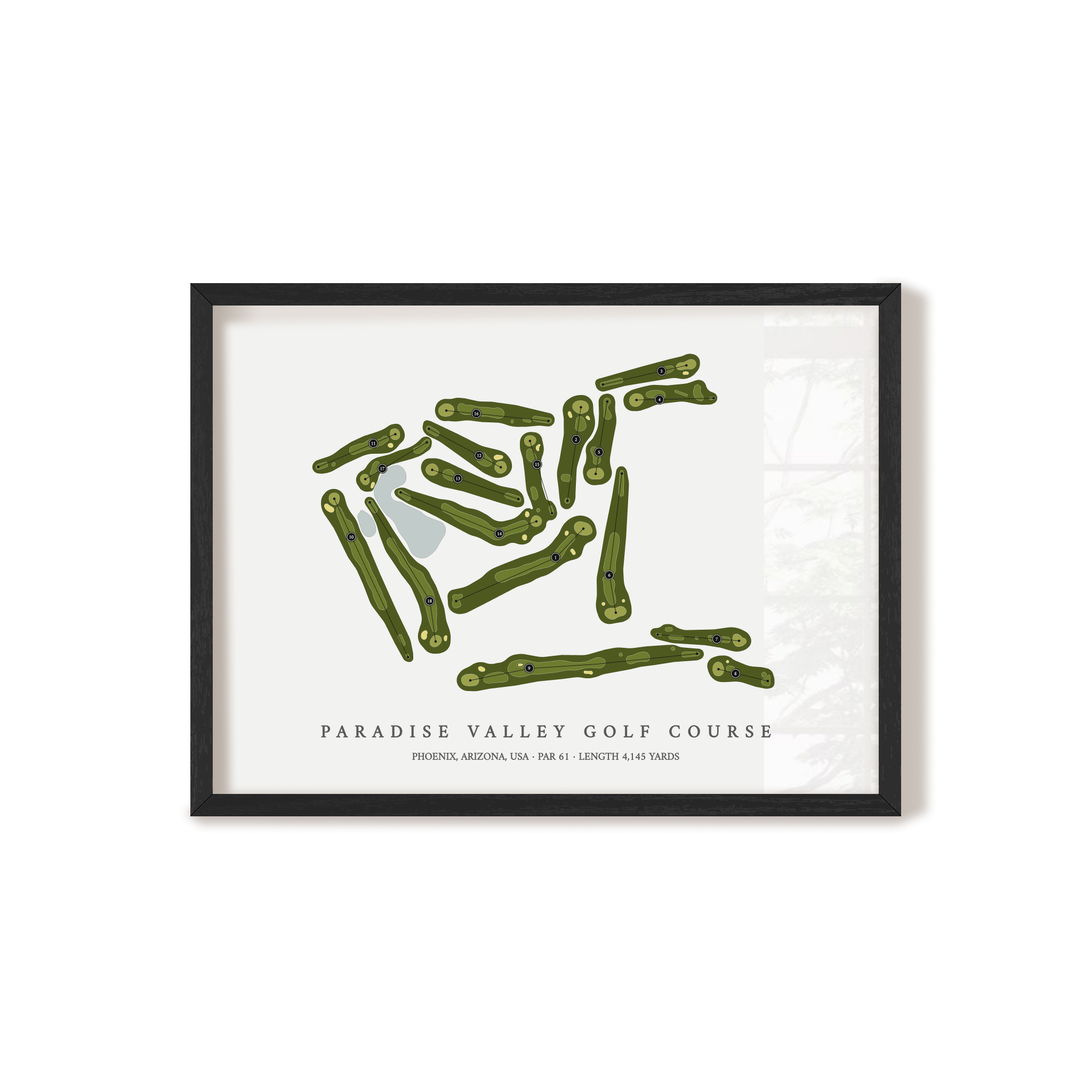 Paradise Valley Golf Course | Golf Course Map | Black Frame