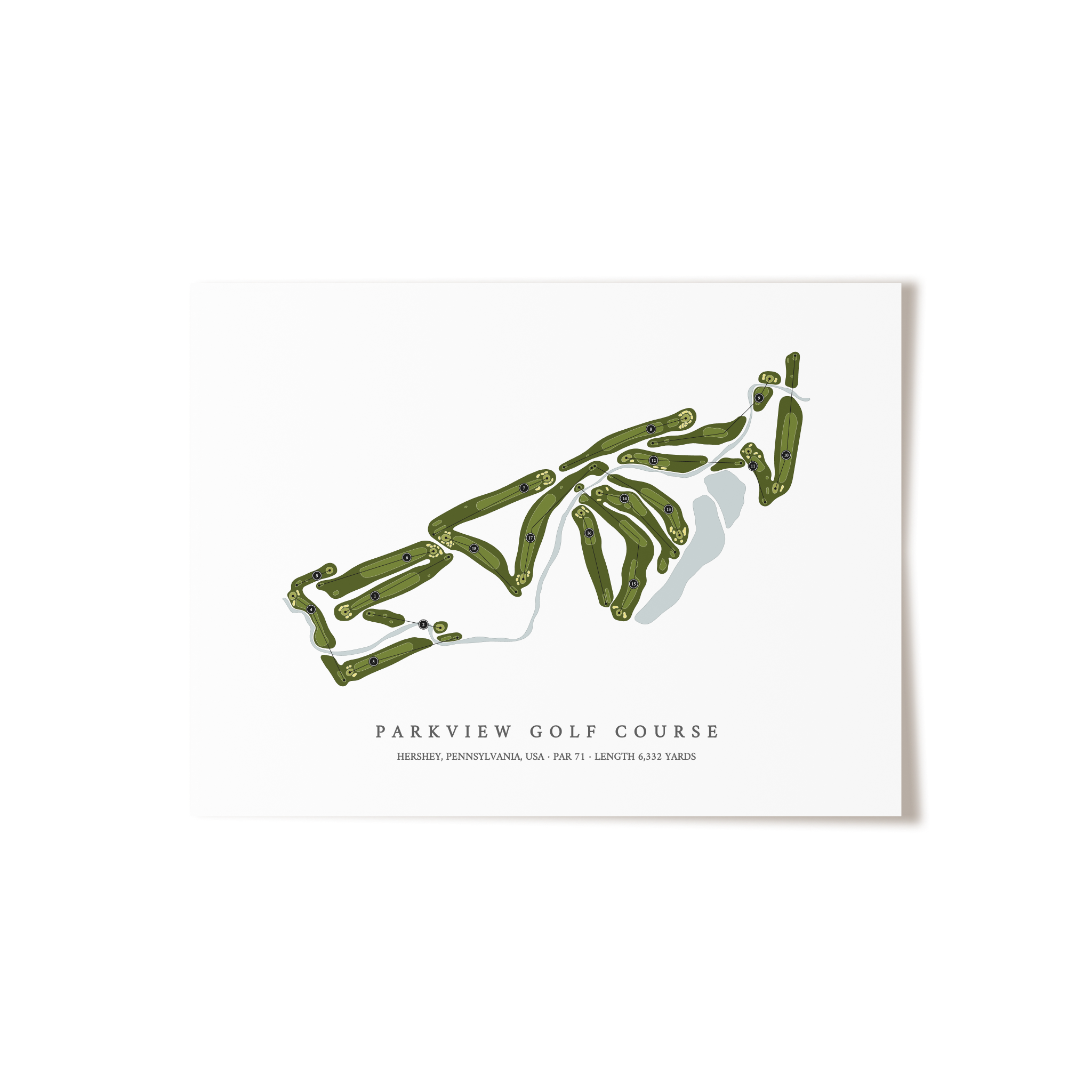 Parkview Golf Course | Golf Course Map | Unframed