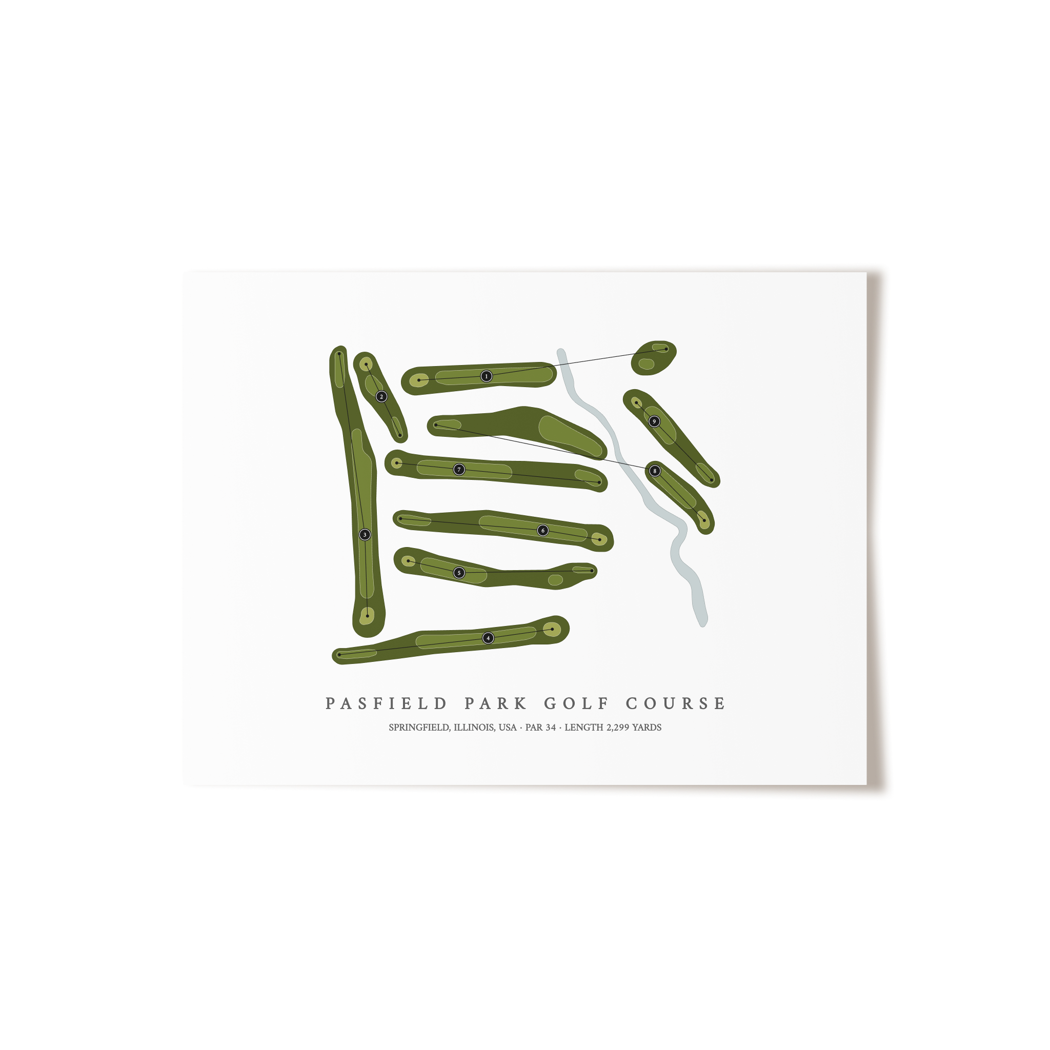 Pasfield Park Golf Course | Golf Course Map | Unframed