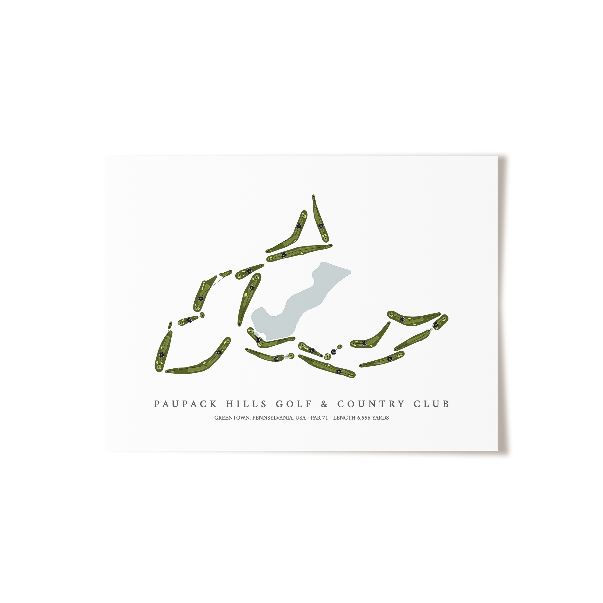 Paupack Hills Golf & Country Club | Golf Course Map | Unframed