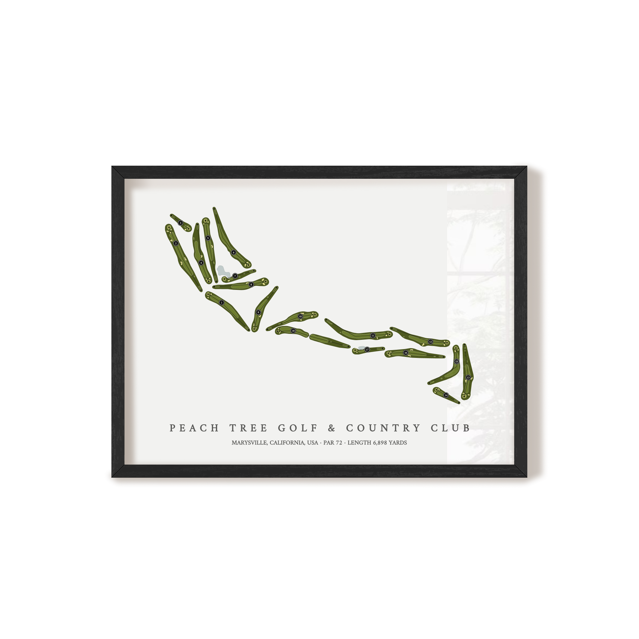 Peach Tree Golf & Country Club | Golf Course Map | Black Frame