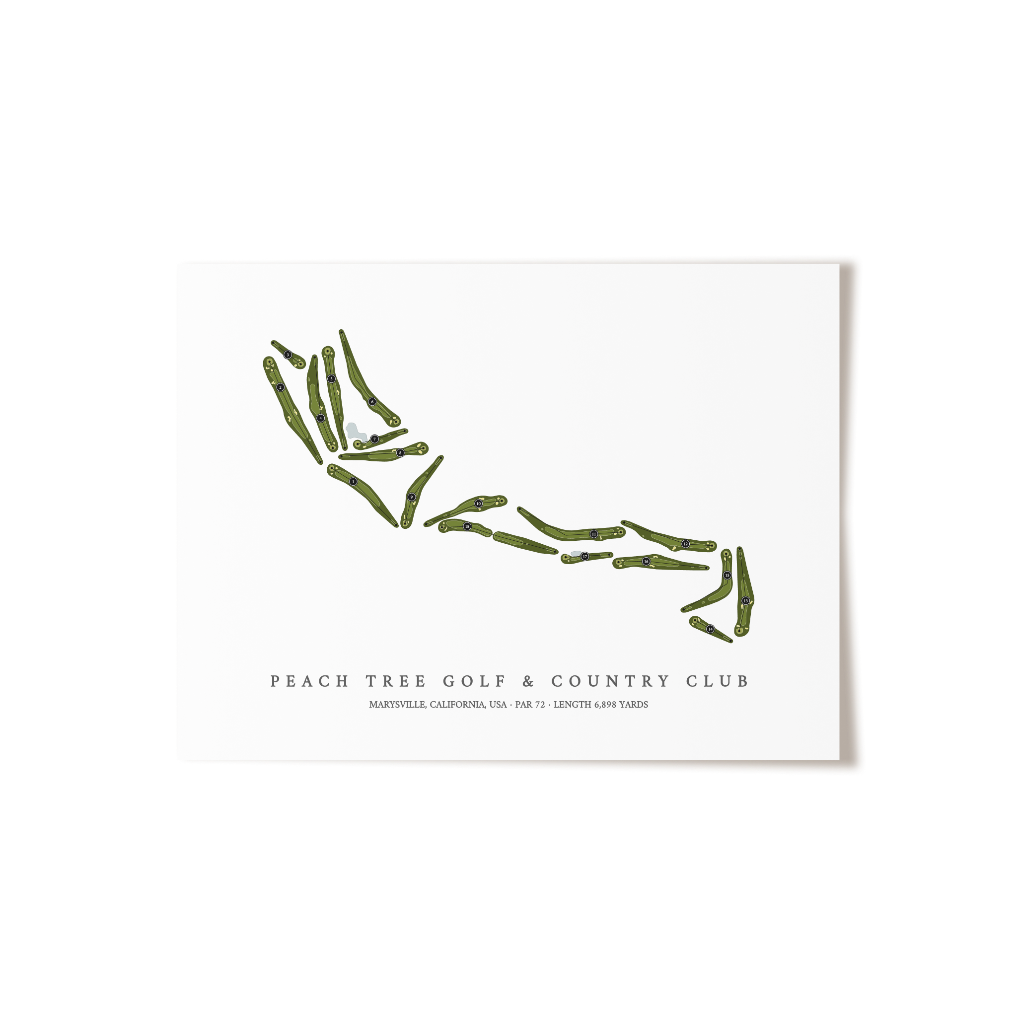 Peach Tree Golf & Country Club | Golf Course Map | Unframed