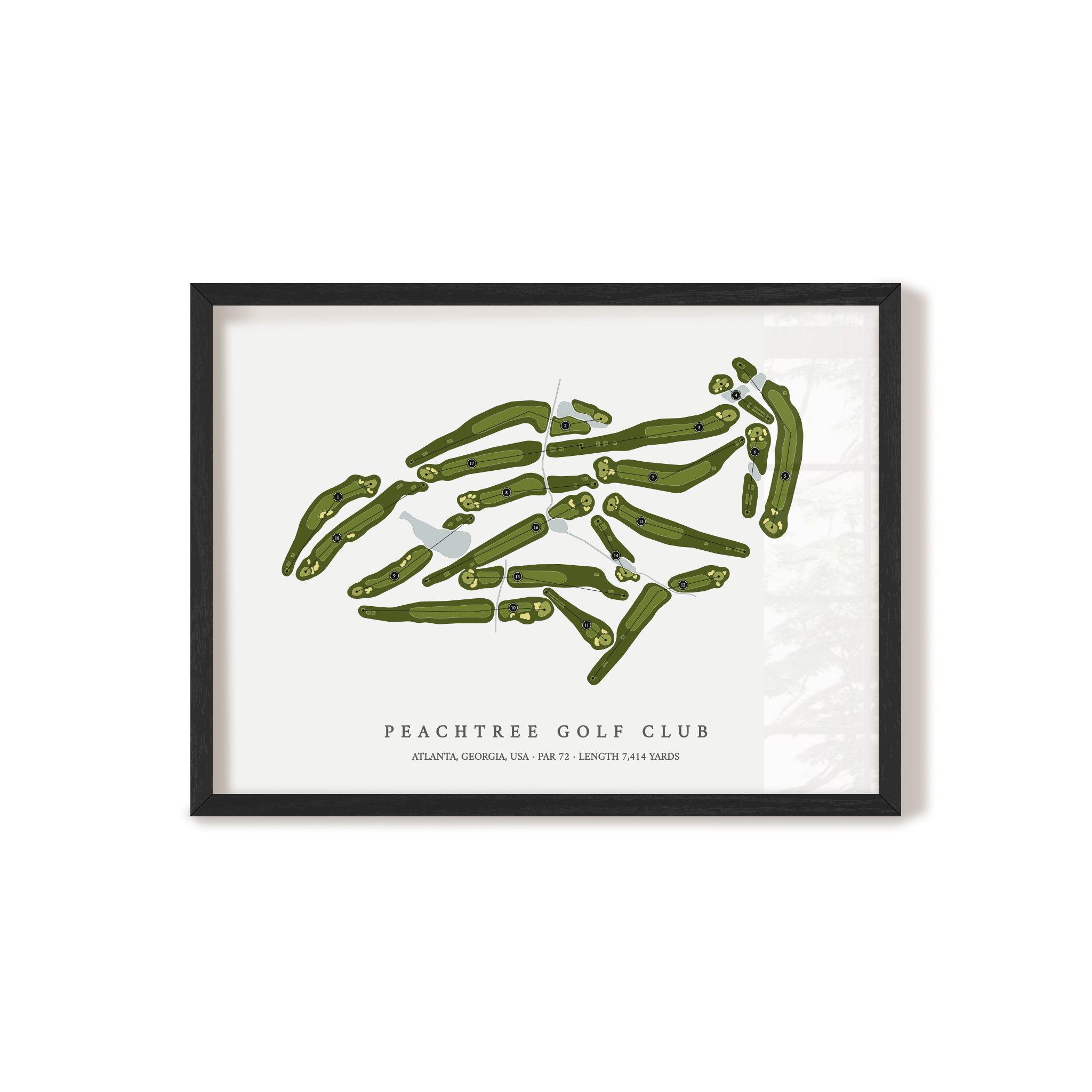 Peachtree Golf Club | Golf Course Print | Black Frame