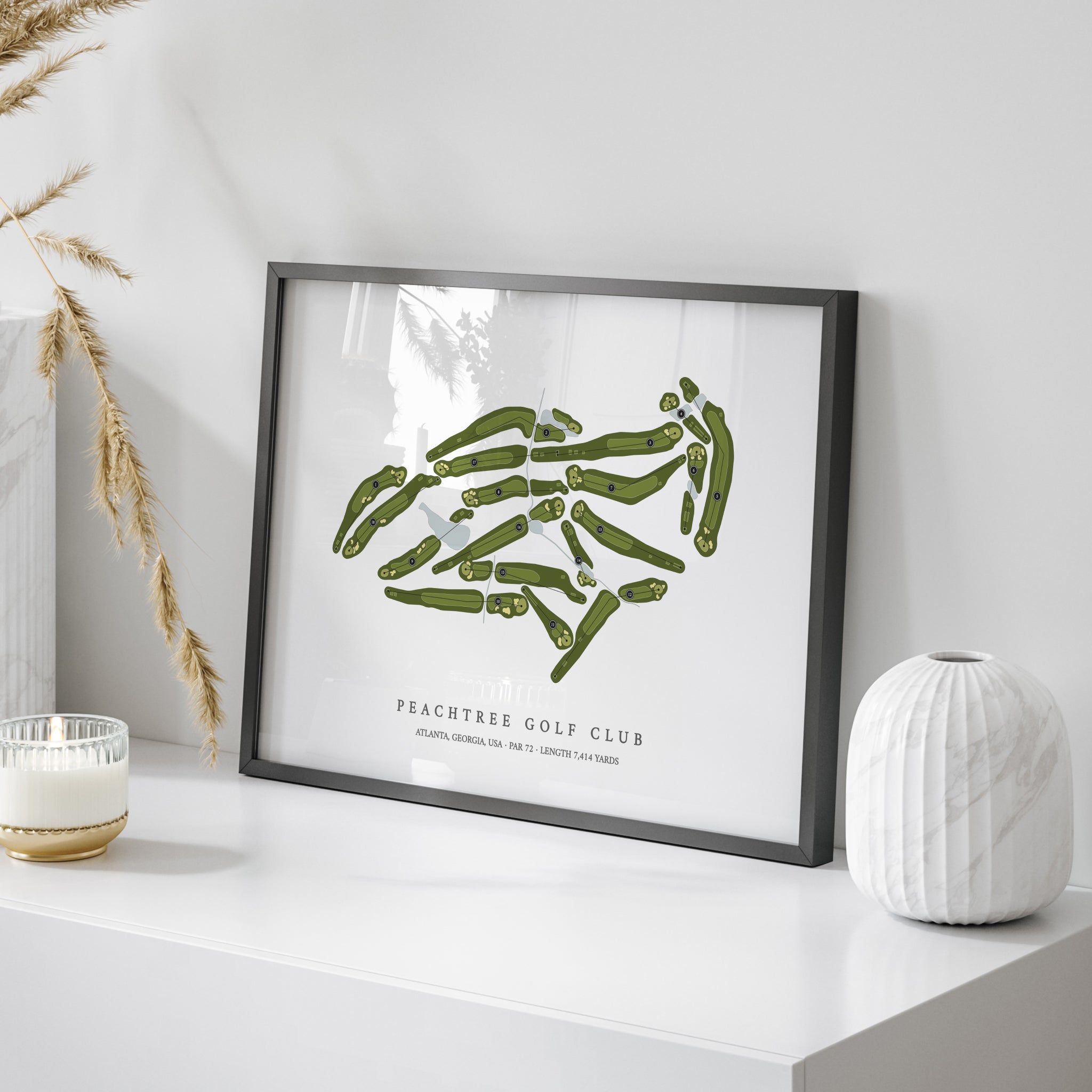 Peachtree Golf Club | Golf Course Print | On Table