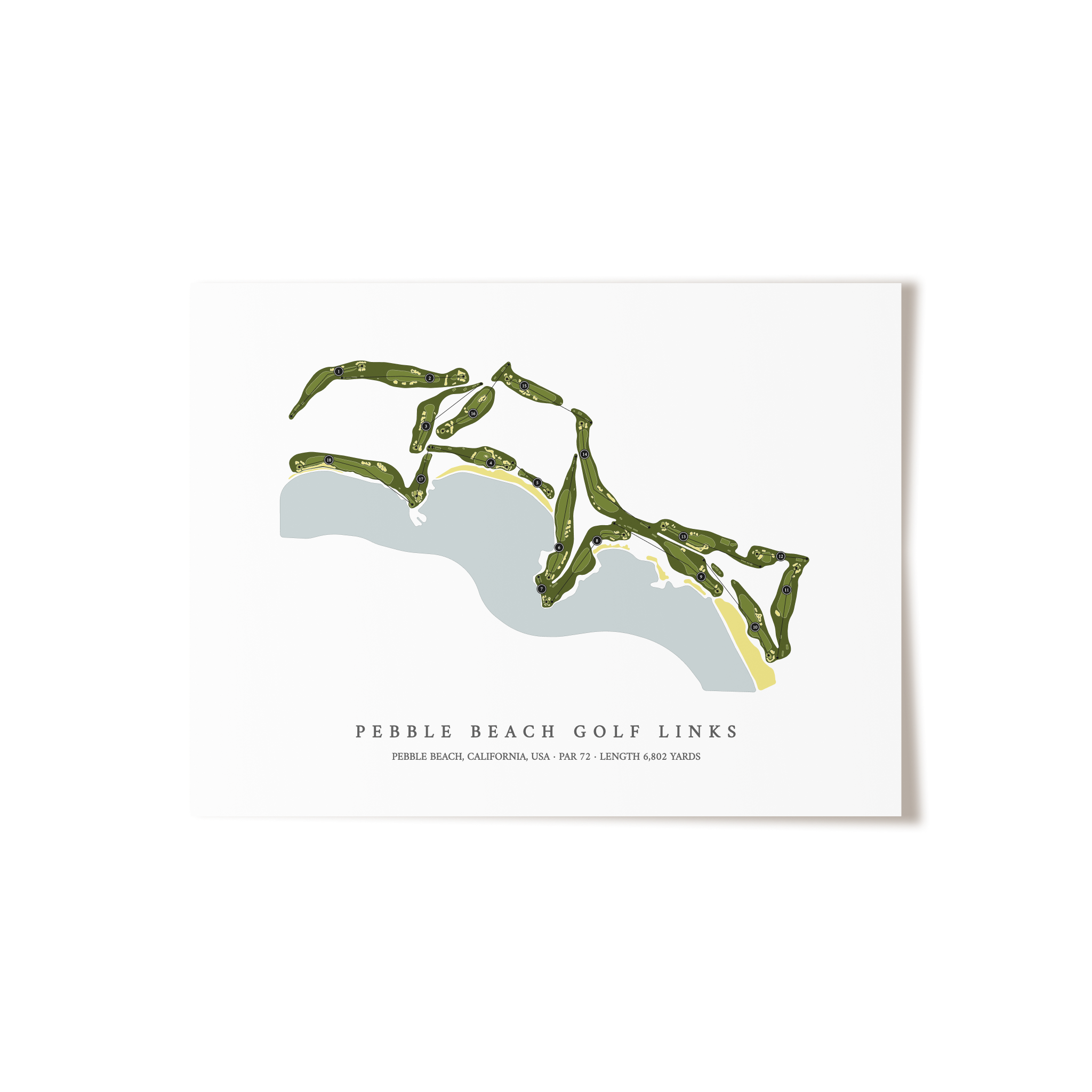 Pebble Beach Golf Links | Golf Course Print | Unframed