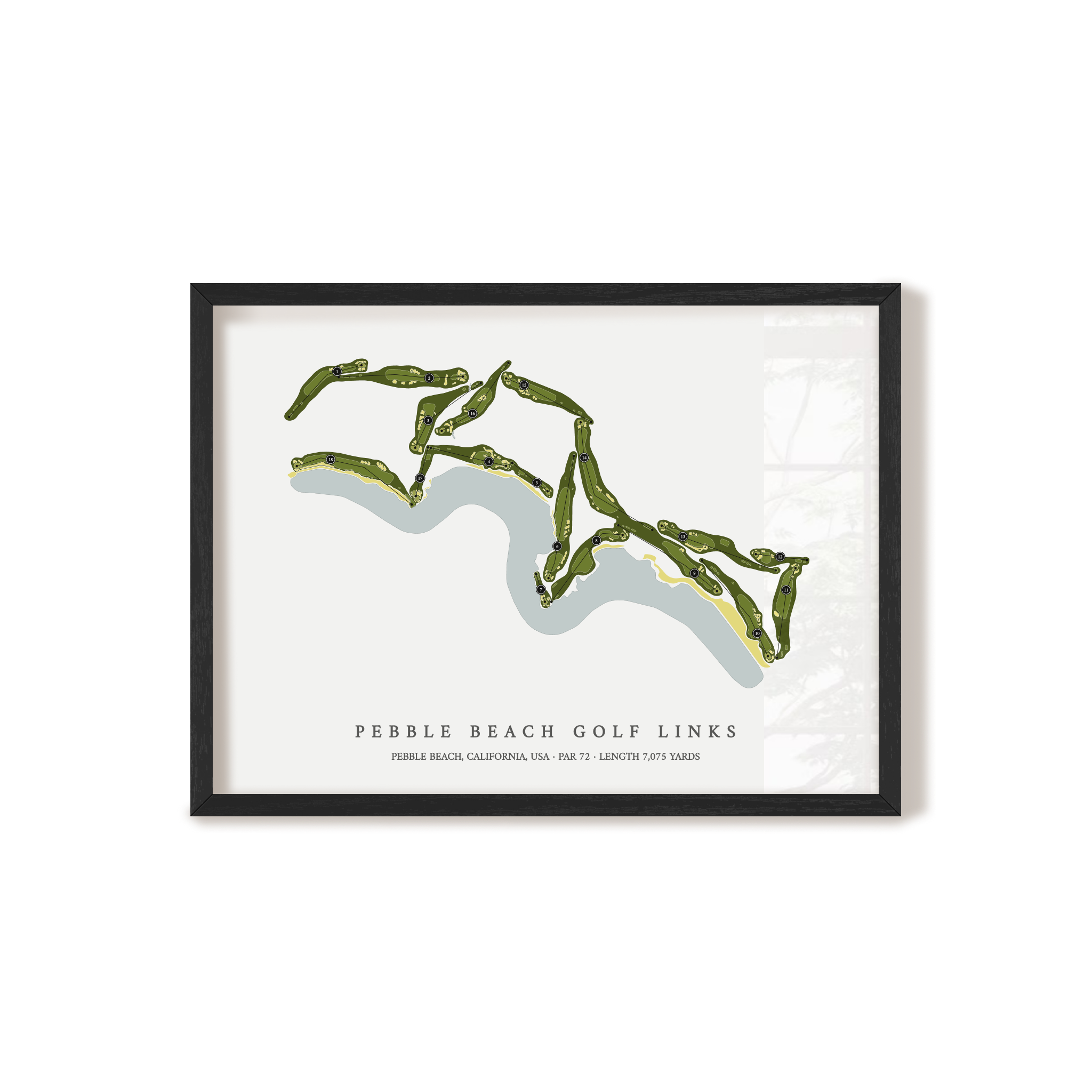 Pebble Beach Golf Links | Golf Course Print | Black Frame