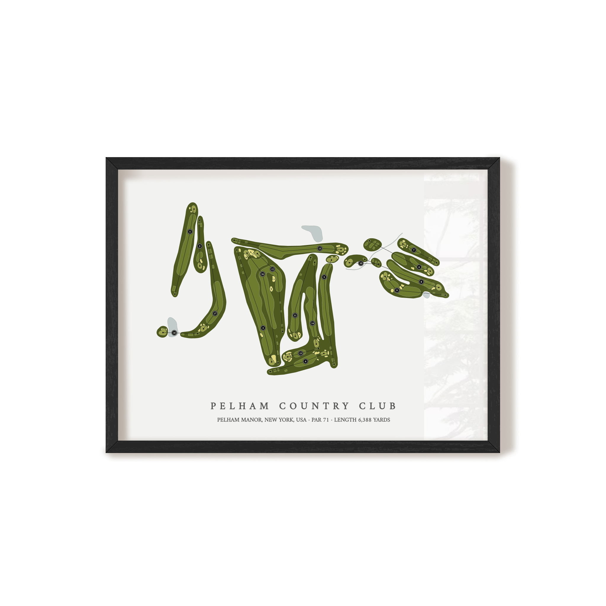 Pelham Country Club | Golf Course Map | Black Frame