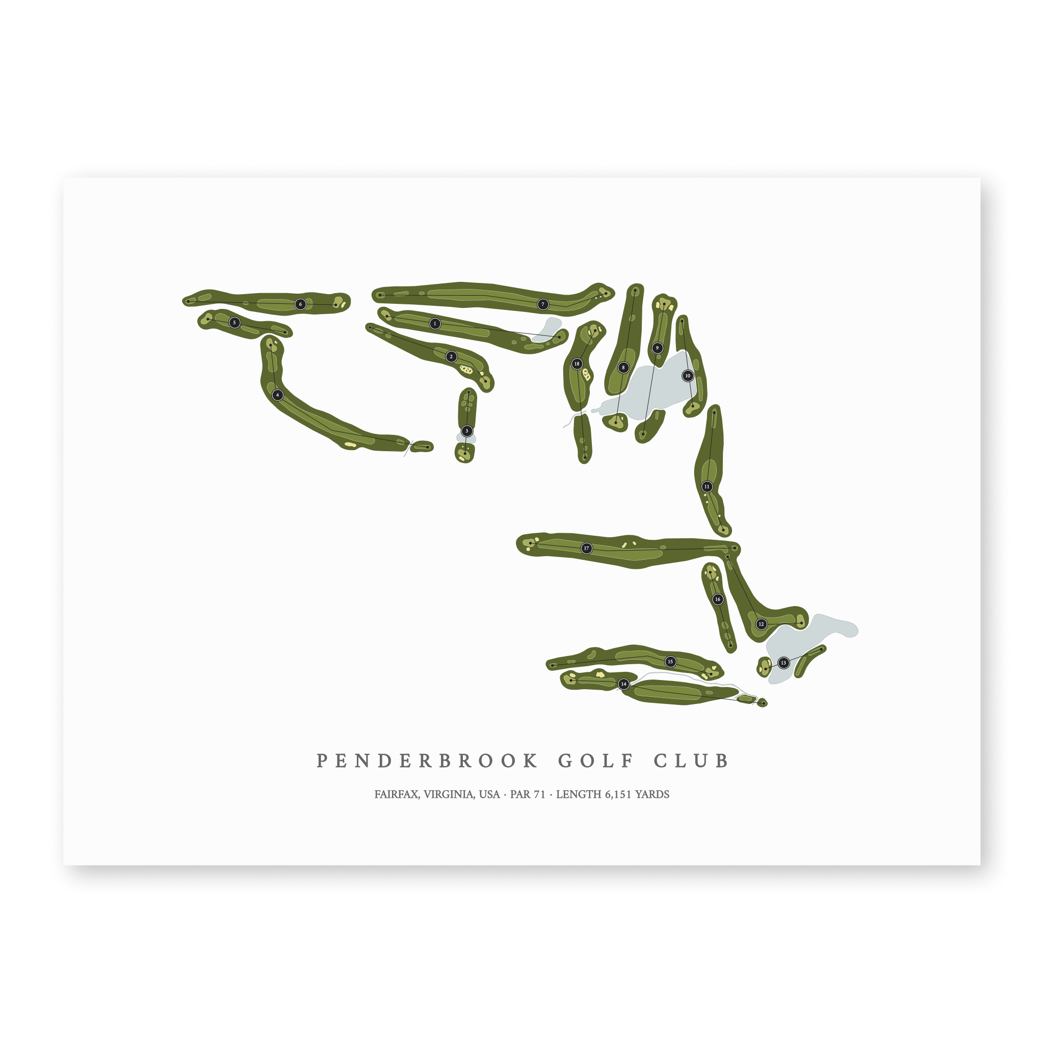 Penderbrook Golf Club | Golf Course Map | Unframed