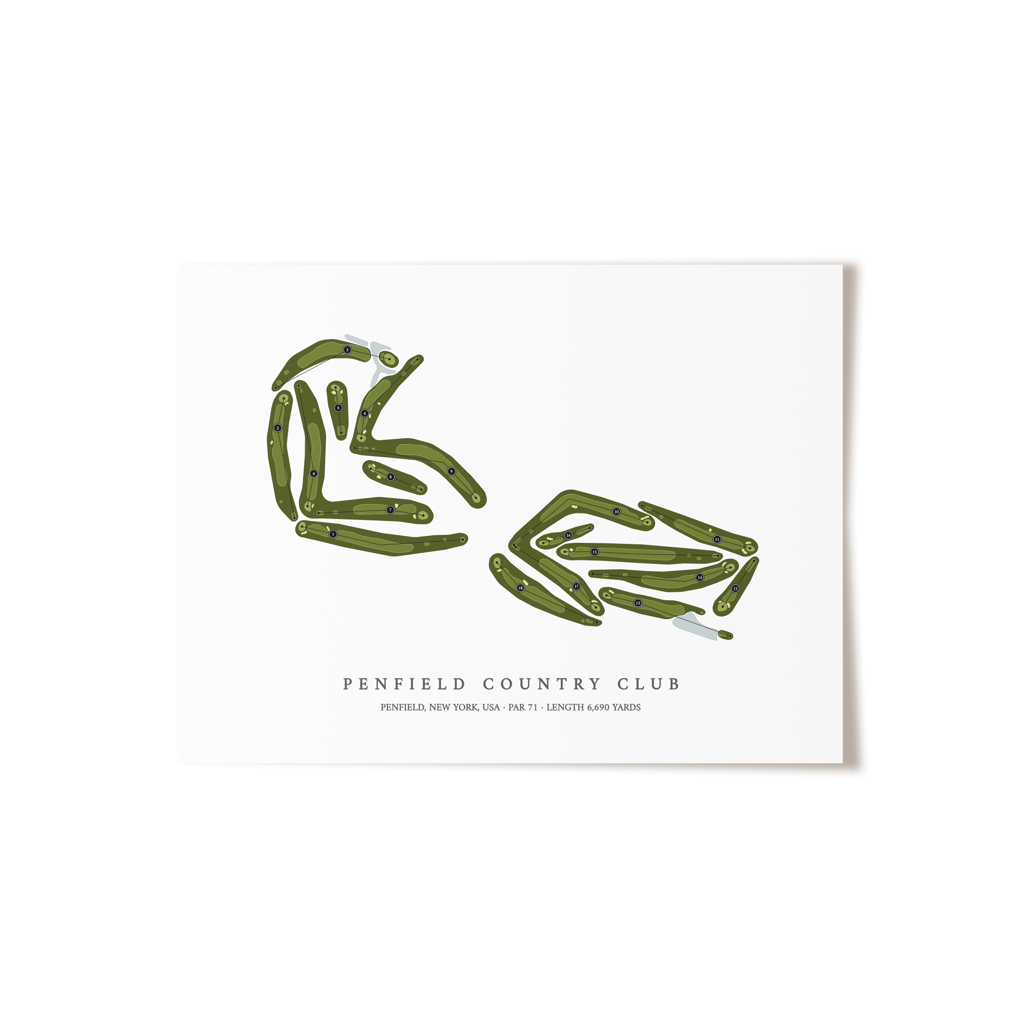 Penfield Country Club | Golf Course Map | Unframed