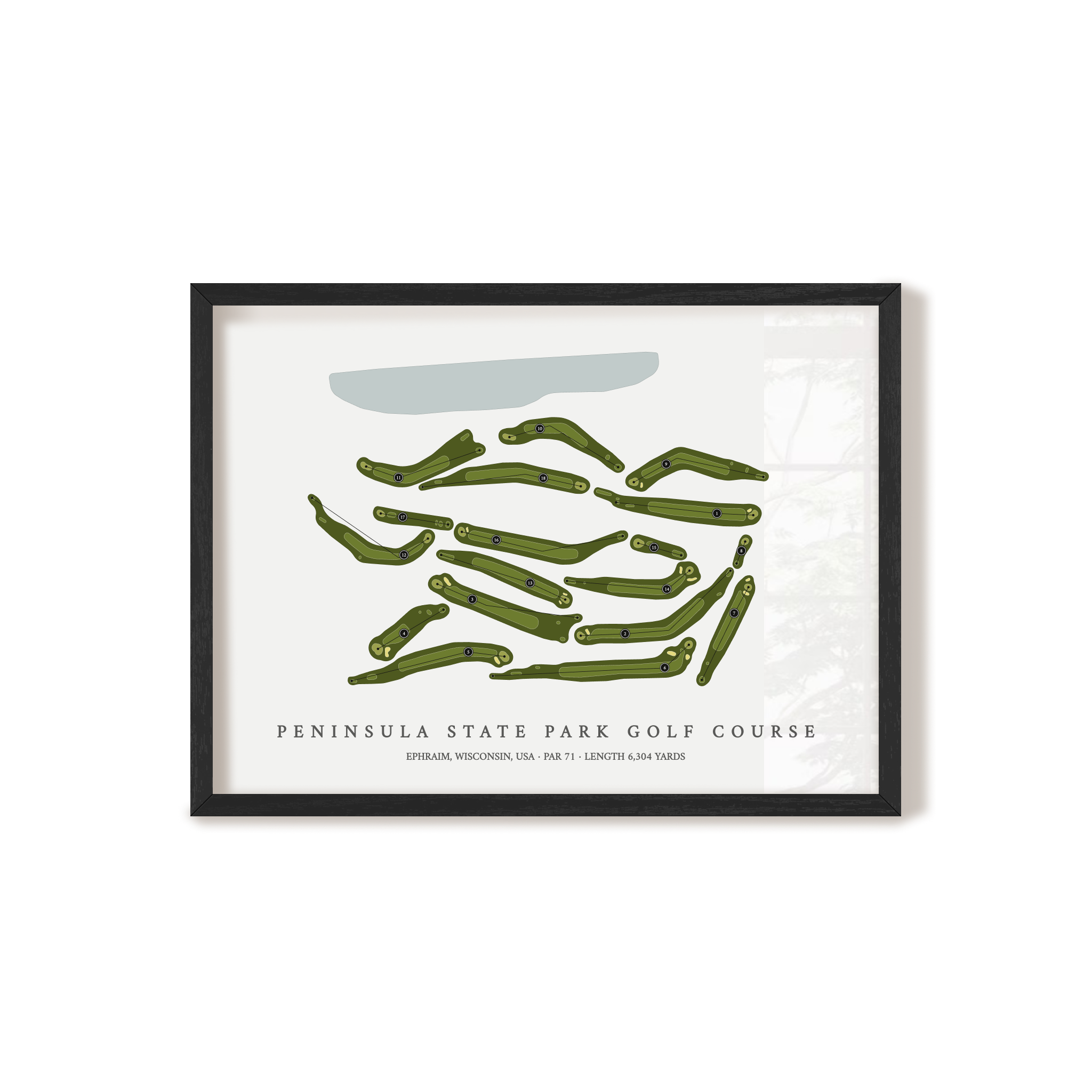 Peninsula State Park Golf Course | Golf Course Map | Black+Frame