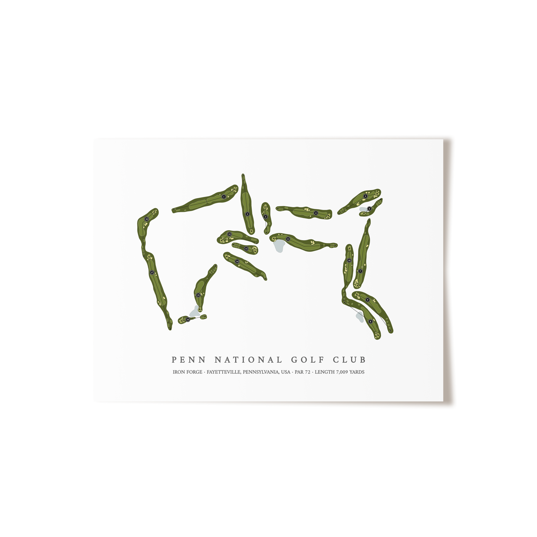 Penn National Golf Club - Iron Forge | Golf Course Map | Unframed