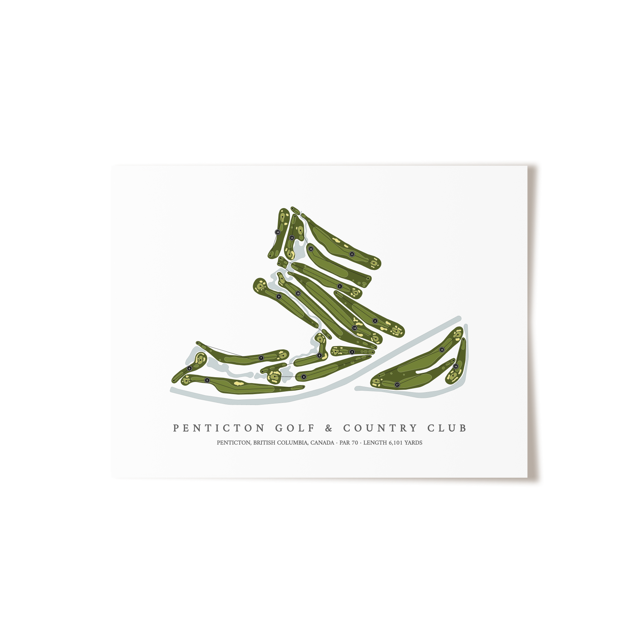Penticton Golf & Country Club | Golf Course Map | Unframed