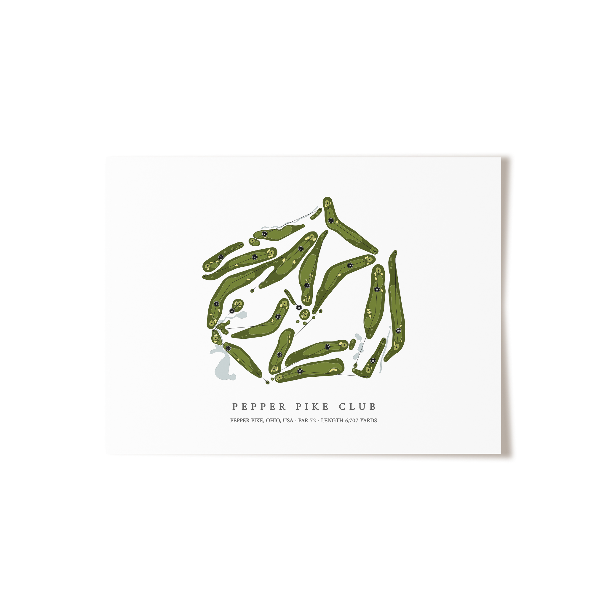 Pepper Pike Club | Golf Course Map | Unframed