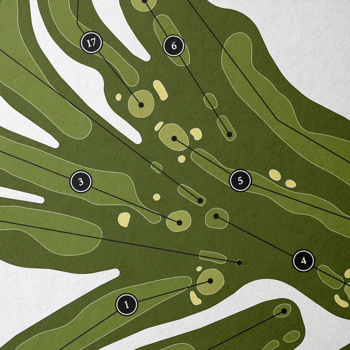 Pequabuck Golf Club | Golf Course Print | Close Up