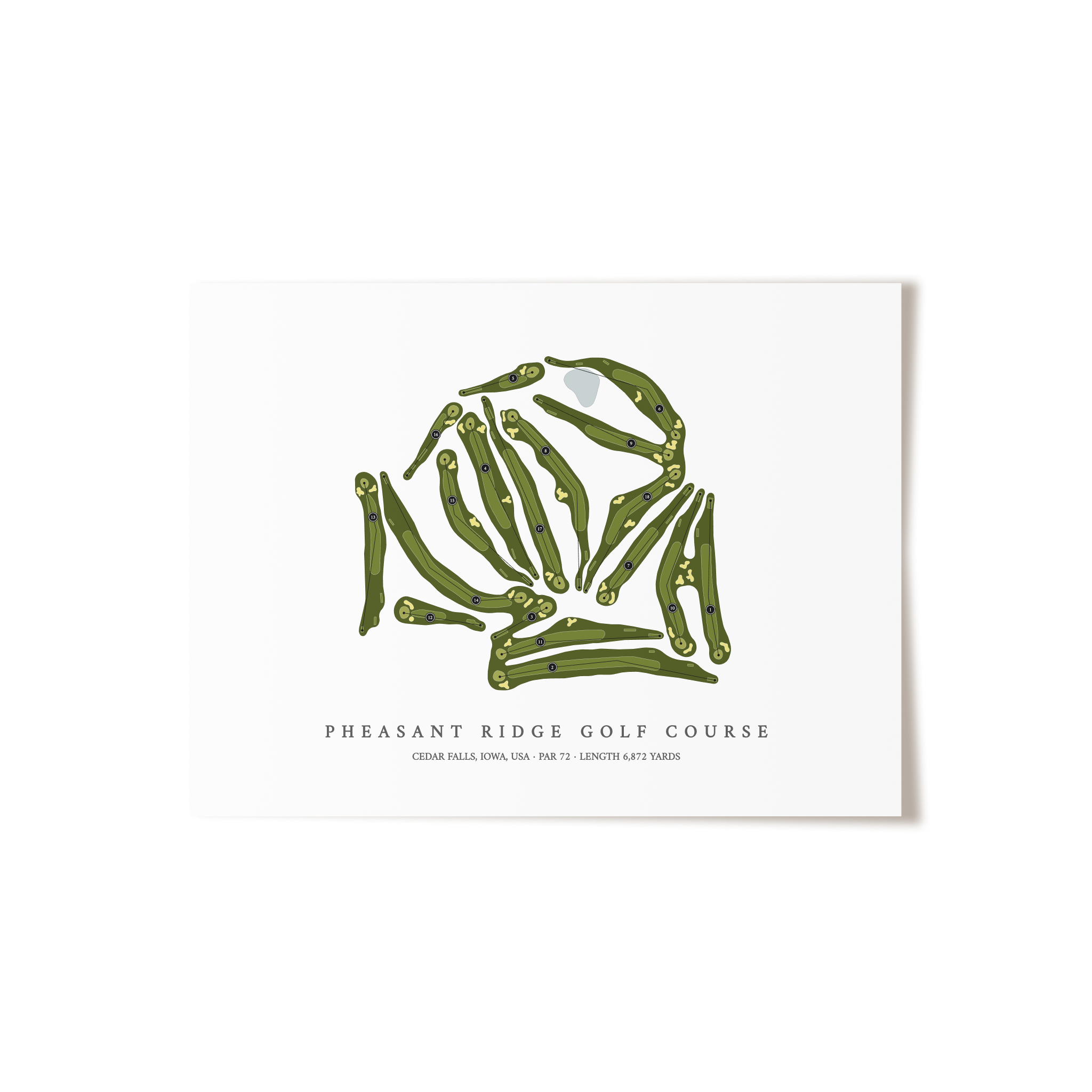 Pheasant Ridge Golf Course | Golf Course Map | Unframed