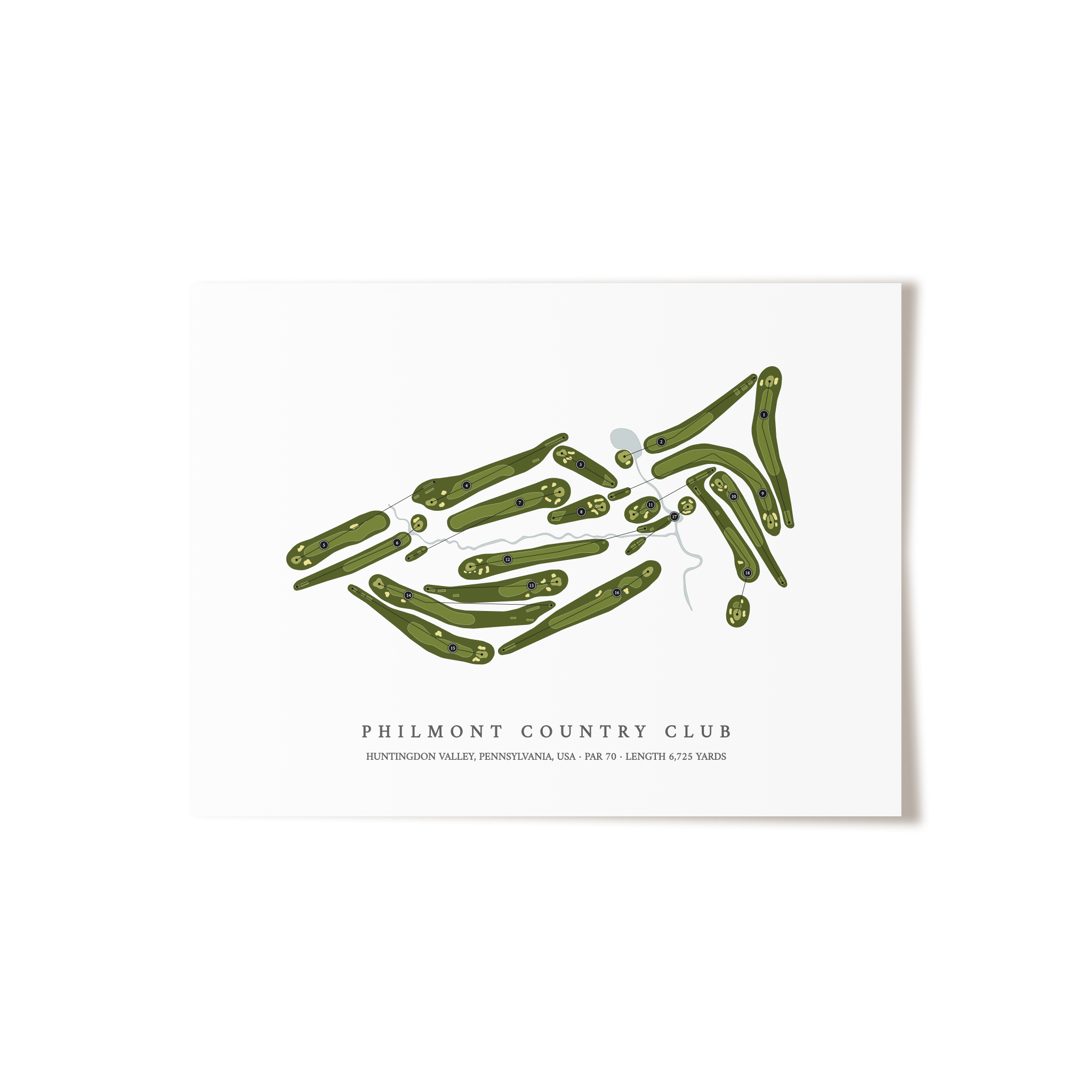 Philmont Country Club | Golf Course Map | Unframed