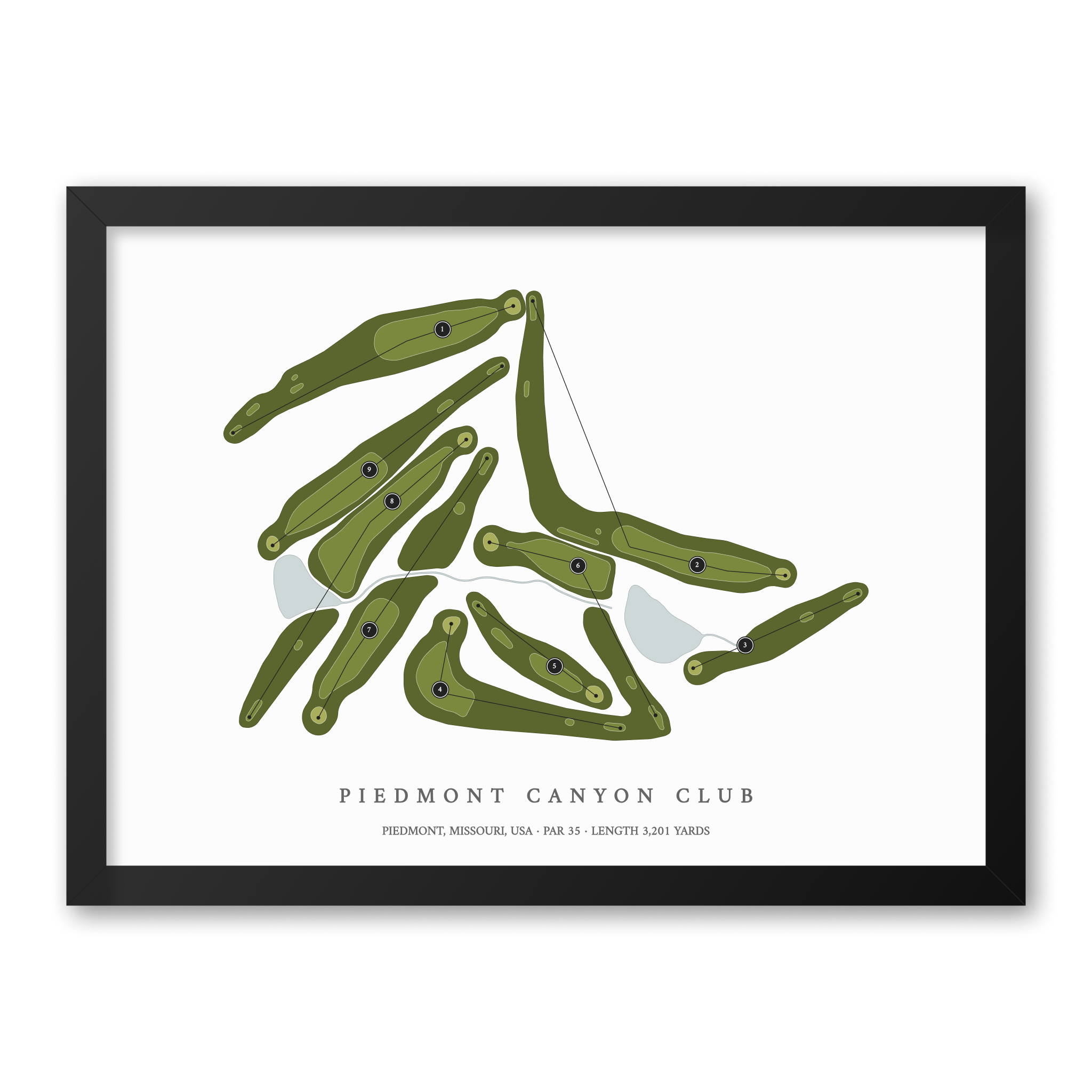 Piedmont Canyon Club | Golf Course Print | Black Frame
