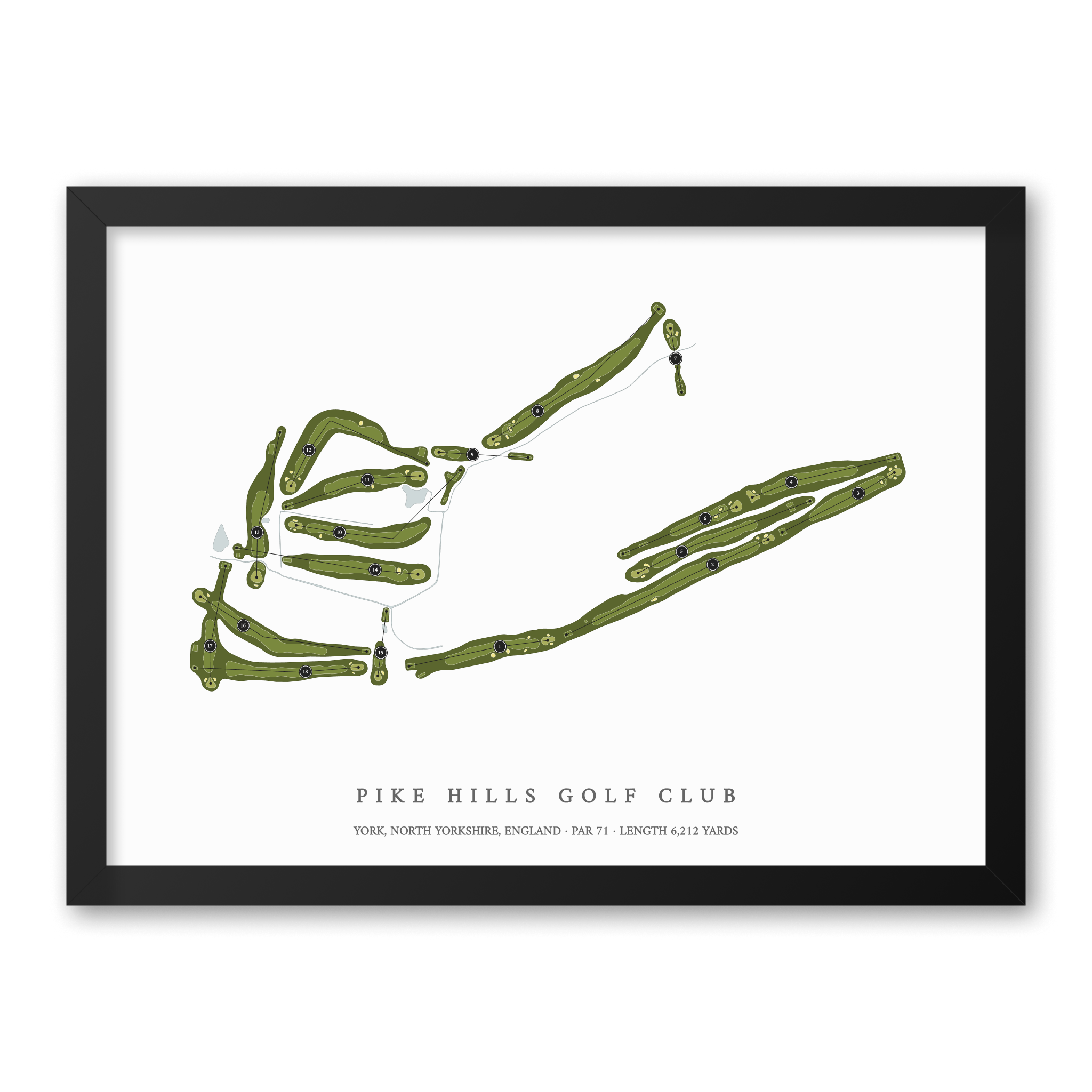 Pike Hills Golf Club | Golf Course Map | Black Frame