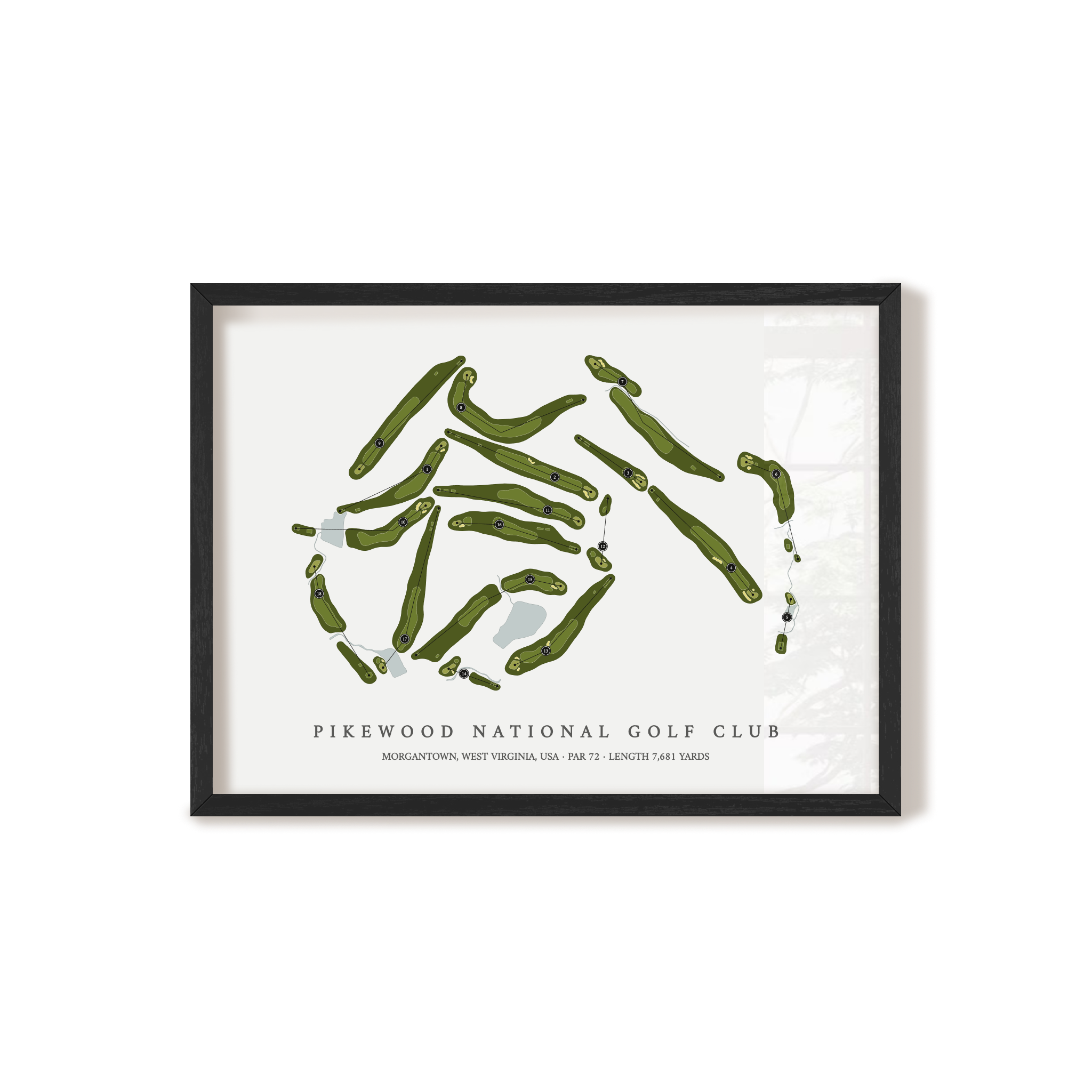 Pikewood National Golf Club | Golf Course Map | Black Frame