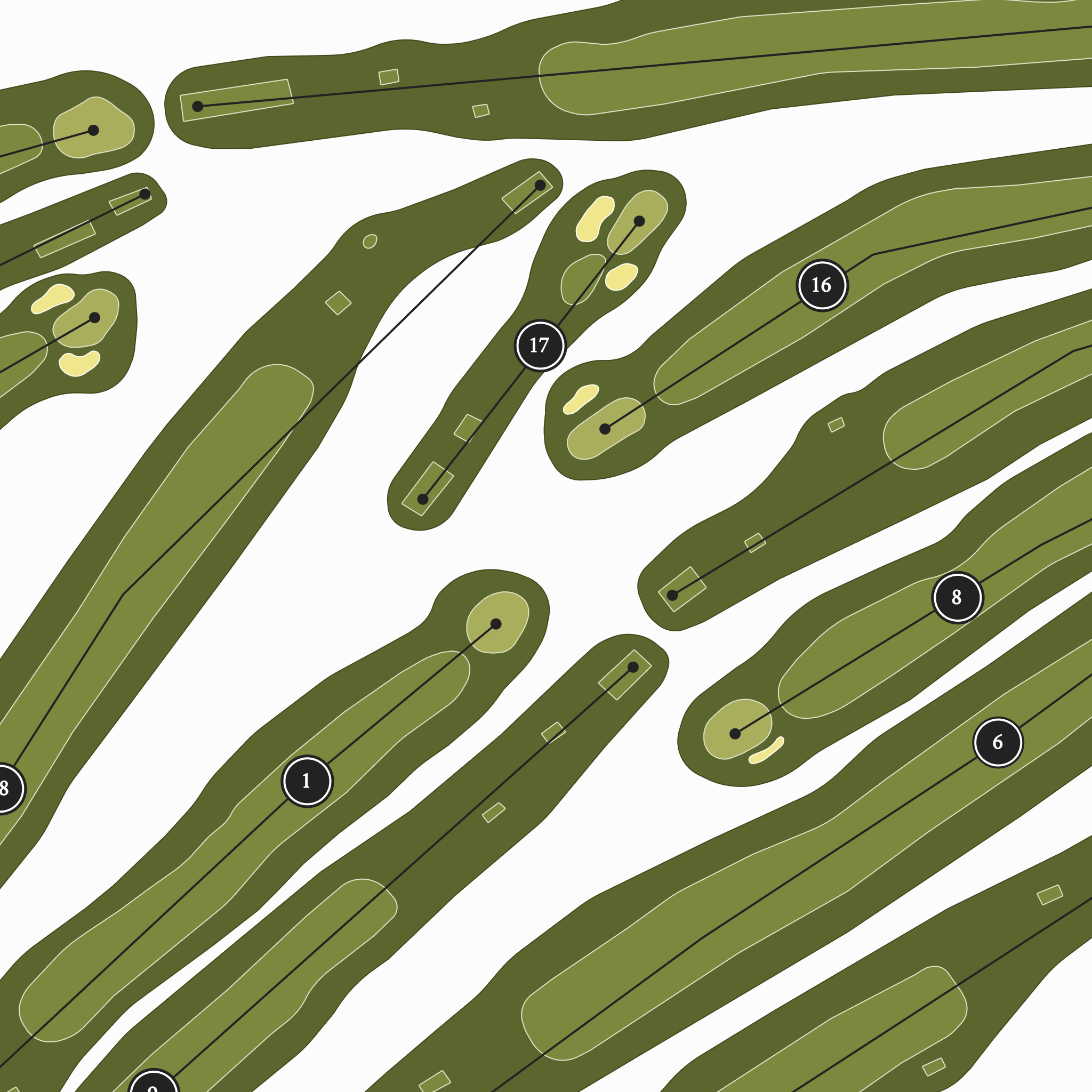 Pine Acres Country Club | Golf Course Map | Close Up