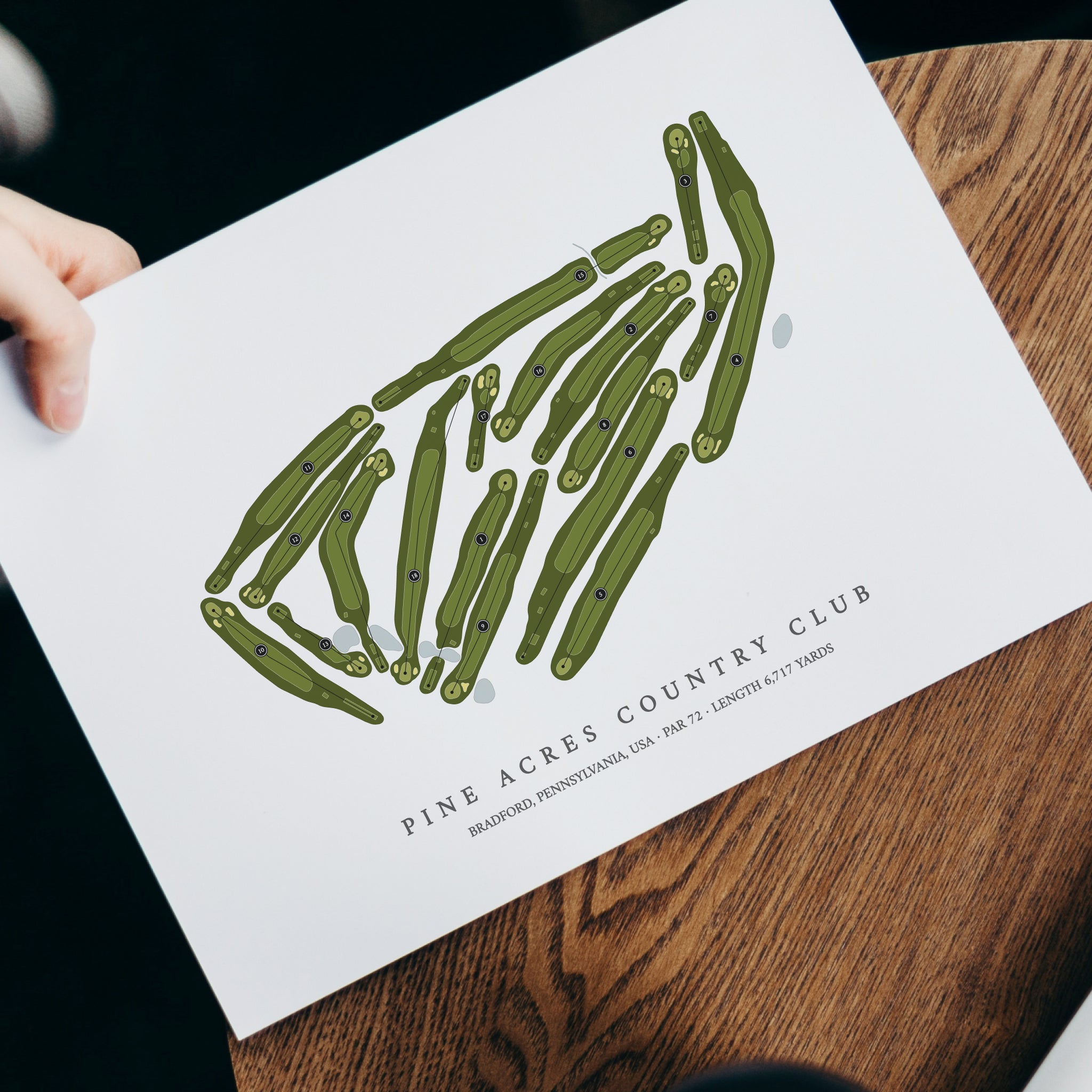 Pine Acres Country Club | Golf Course Map | With Laptop