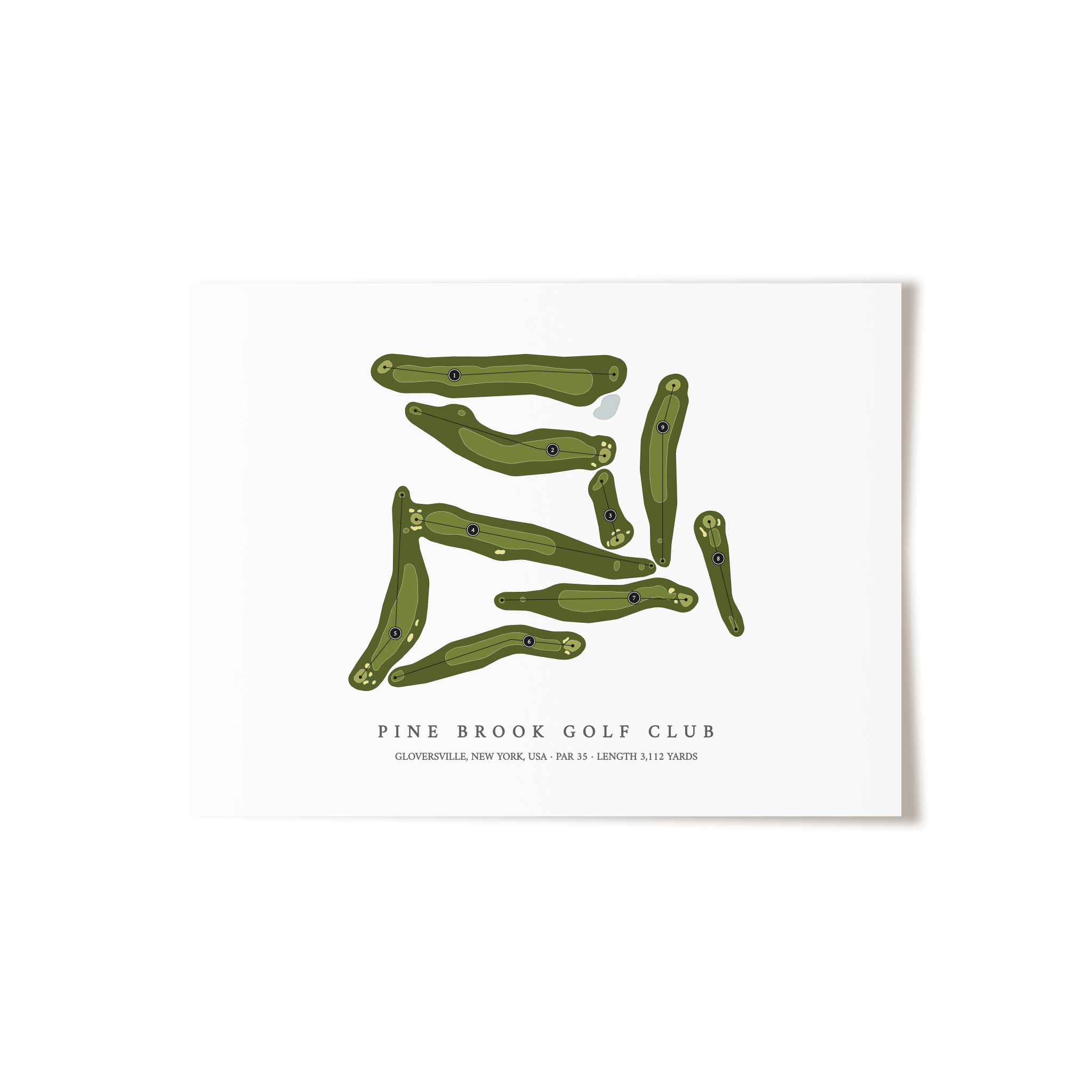 Pine Brook Golf Club | Golf Course Map | Unframed
