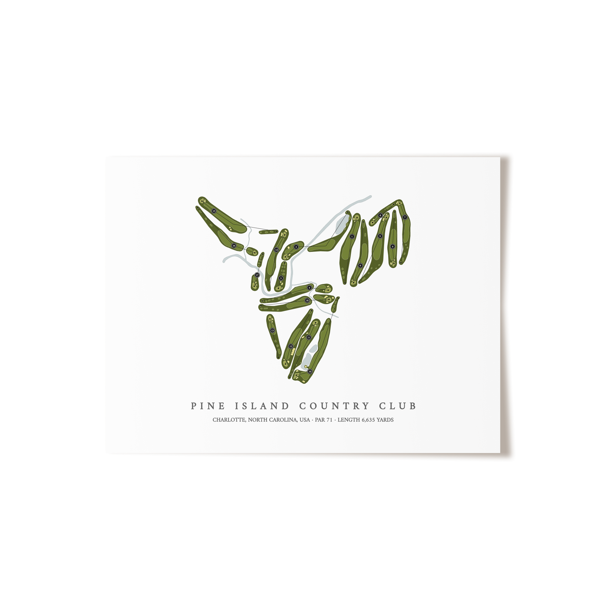 Pine Island Country Club | Golf Course Map | Unframed