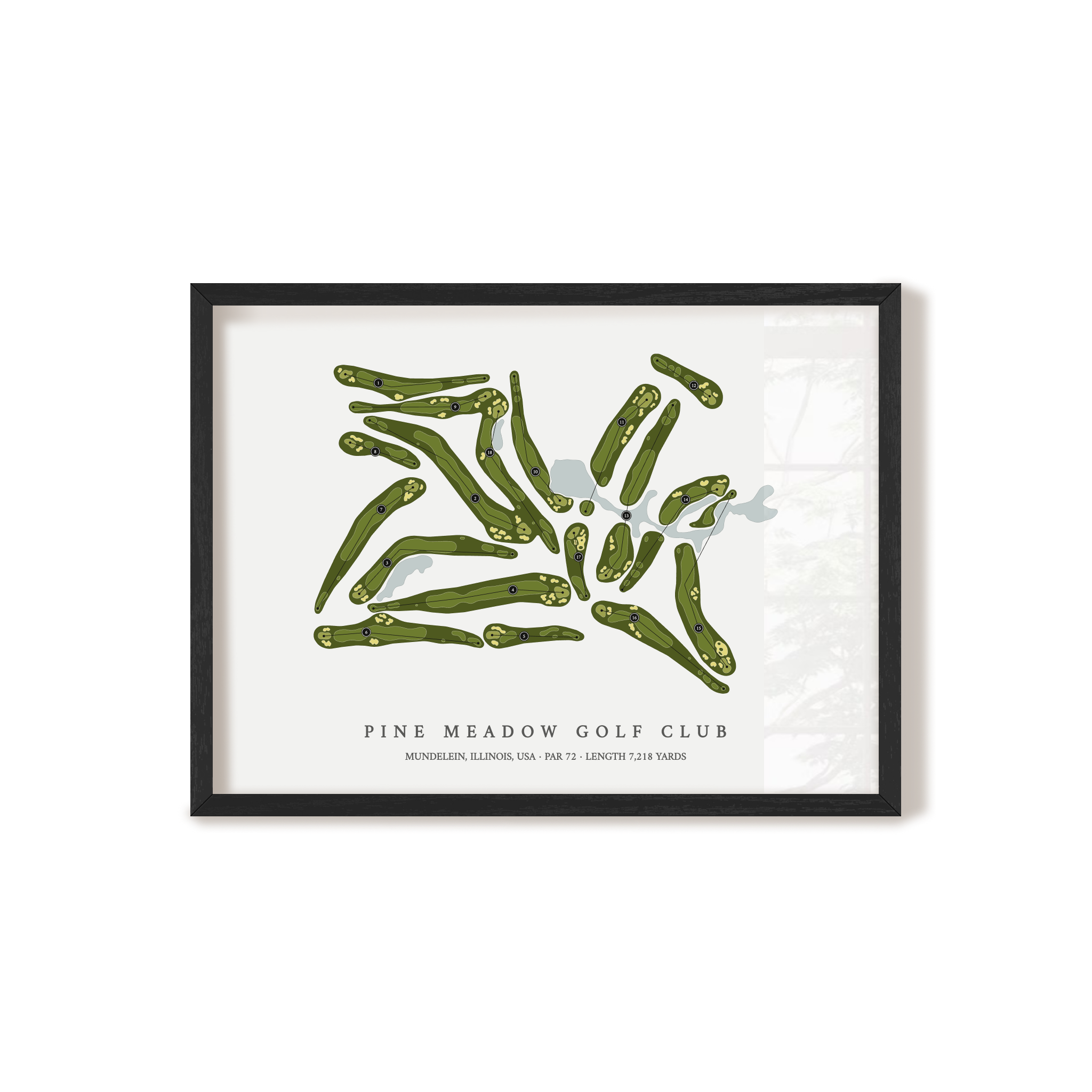 Pine Meadow Golf Club | Golf Course Map | Black Frame