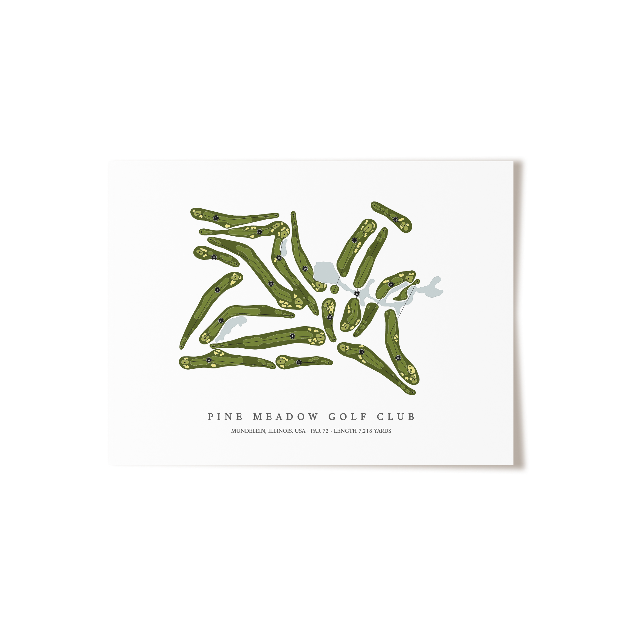 Pine Meadow Golf Club | Golf Course Map | Unframed