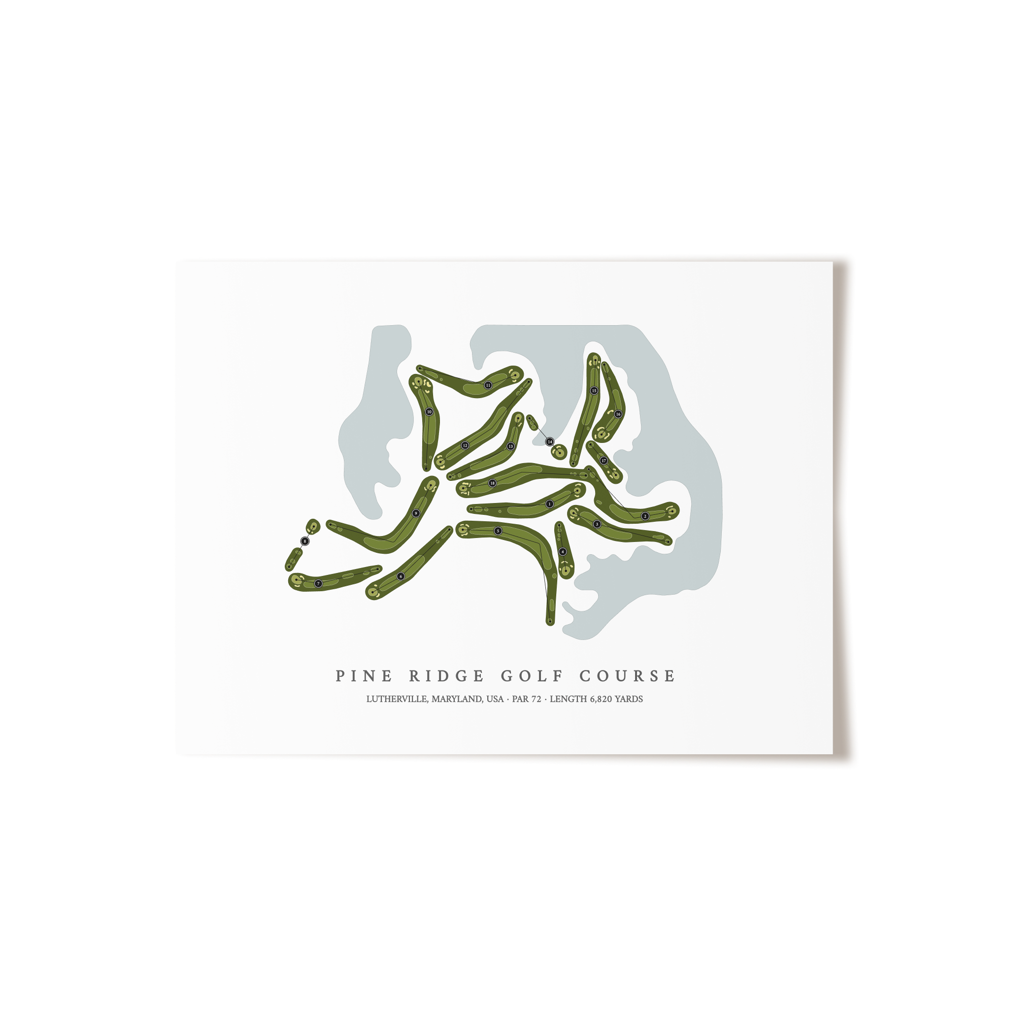 Pine Ridge Golf Course | Golf Course Map | Unframed