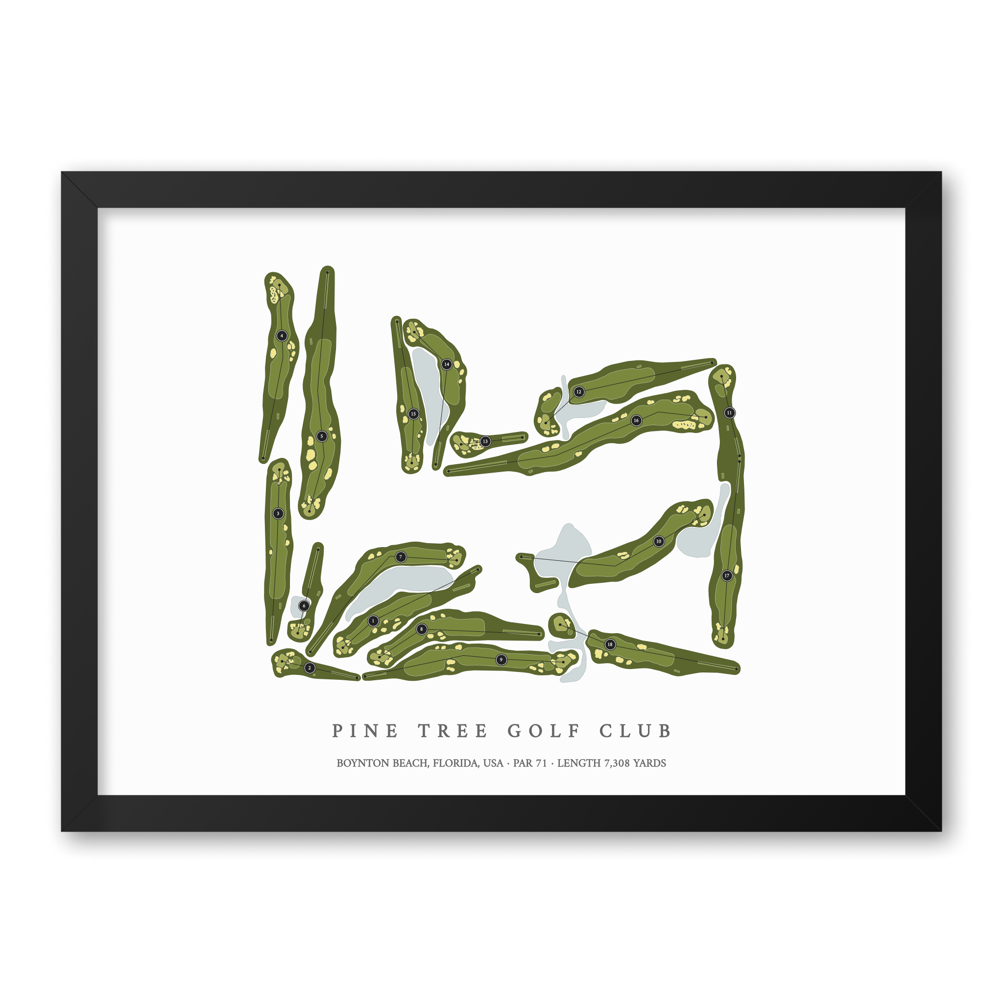 Pine Tree Golf Club | Golf Course Map | Black Frame