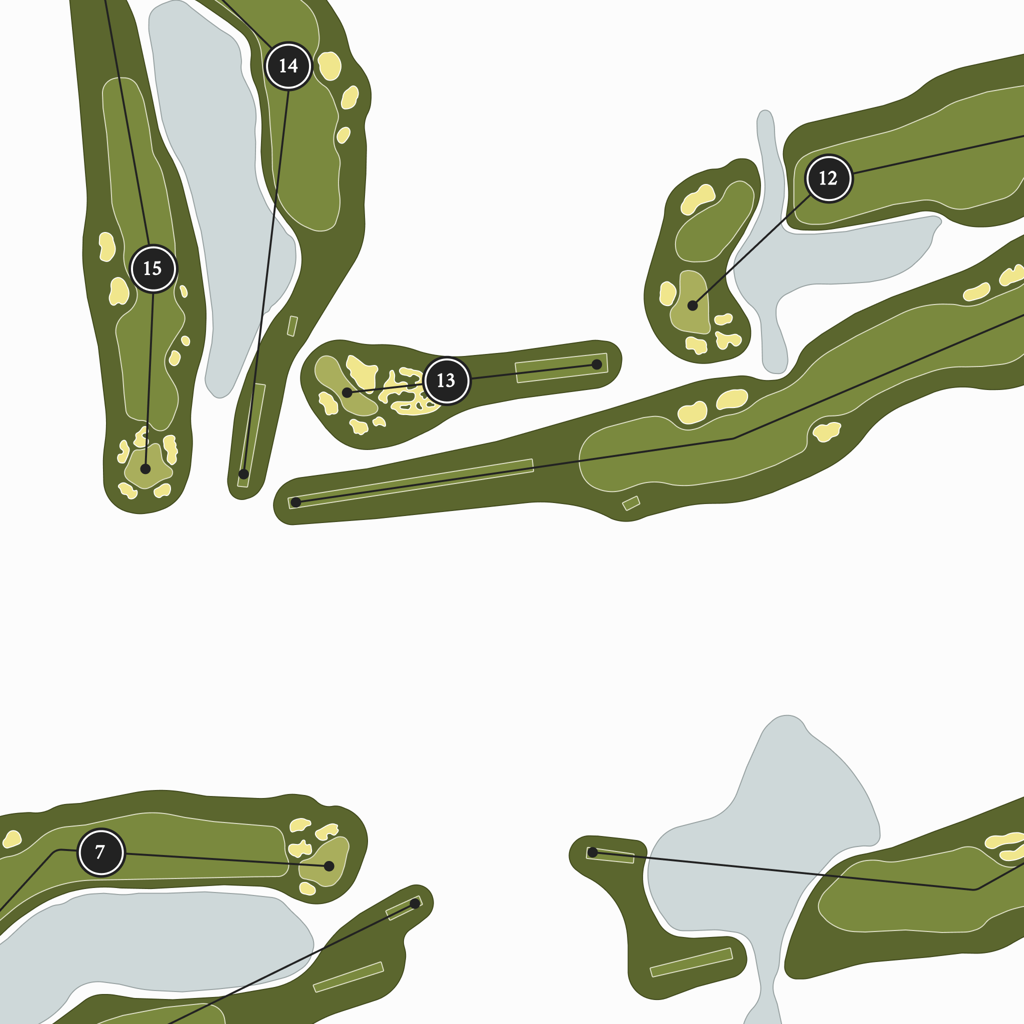 Pine Tree Golf Club | Golf Course Map | Close Up