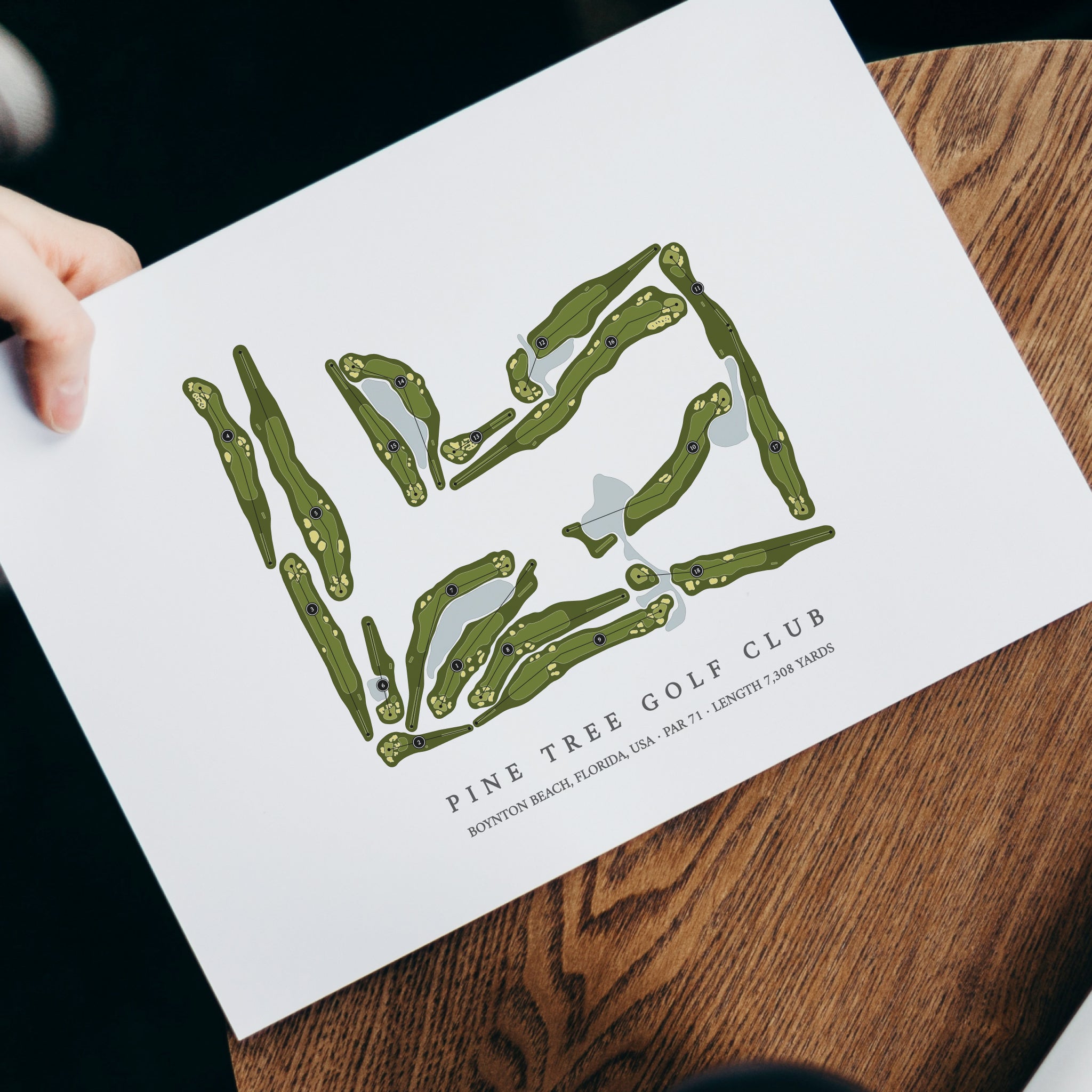 Pine Tree Golf Club | Golf Course Map | With Laptop