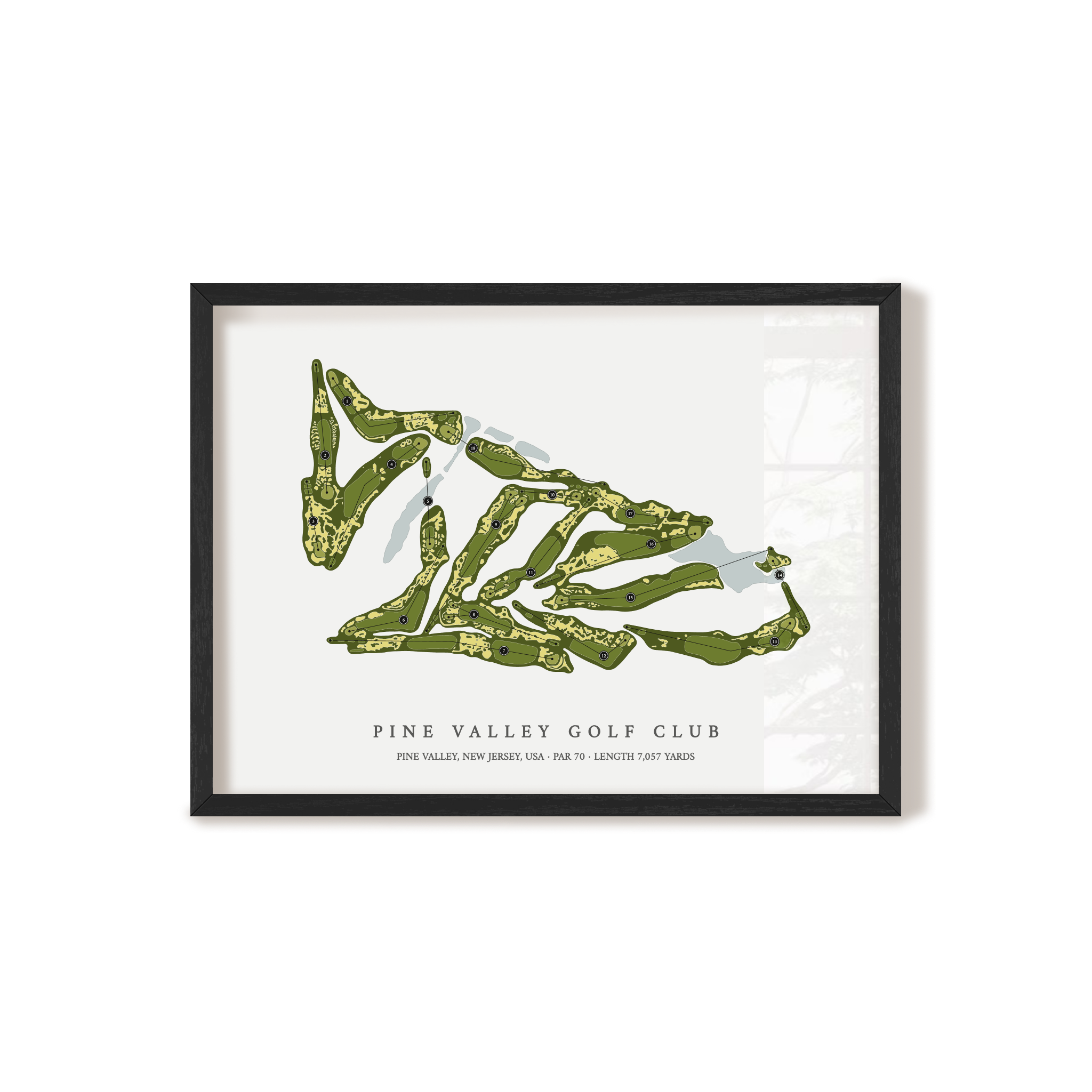 Pine Valley Golf Club | Golf Course Print | Black Frame