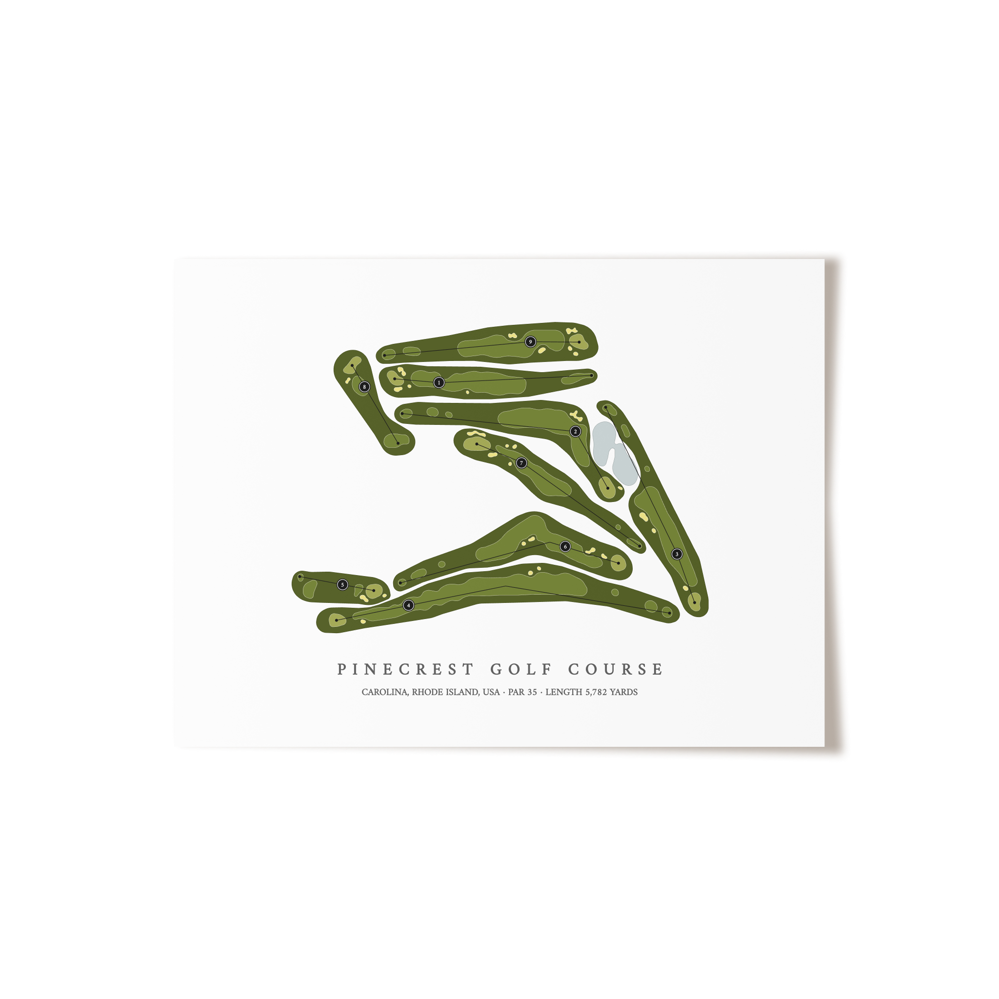 Pinecrest Golf Course | Golf Course Map | Unframed