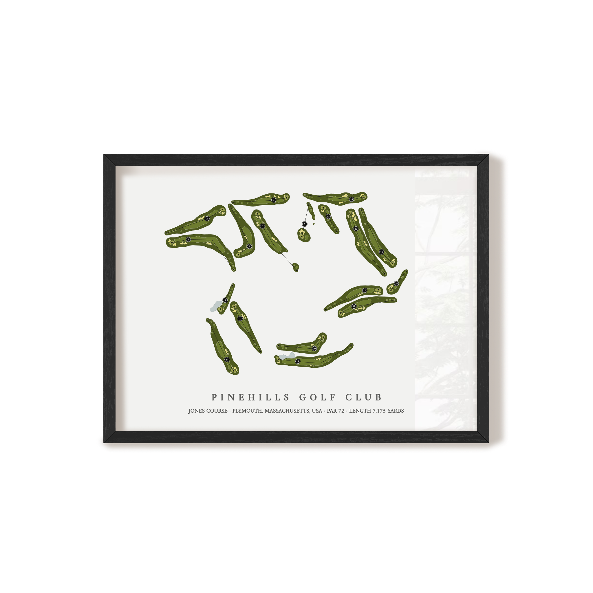 Pinehills Golf Club - Jones Course | Golf Course Map | Black Frame