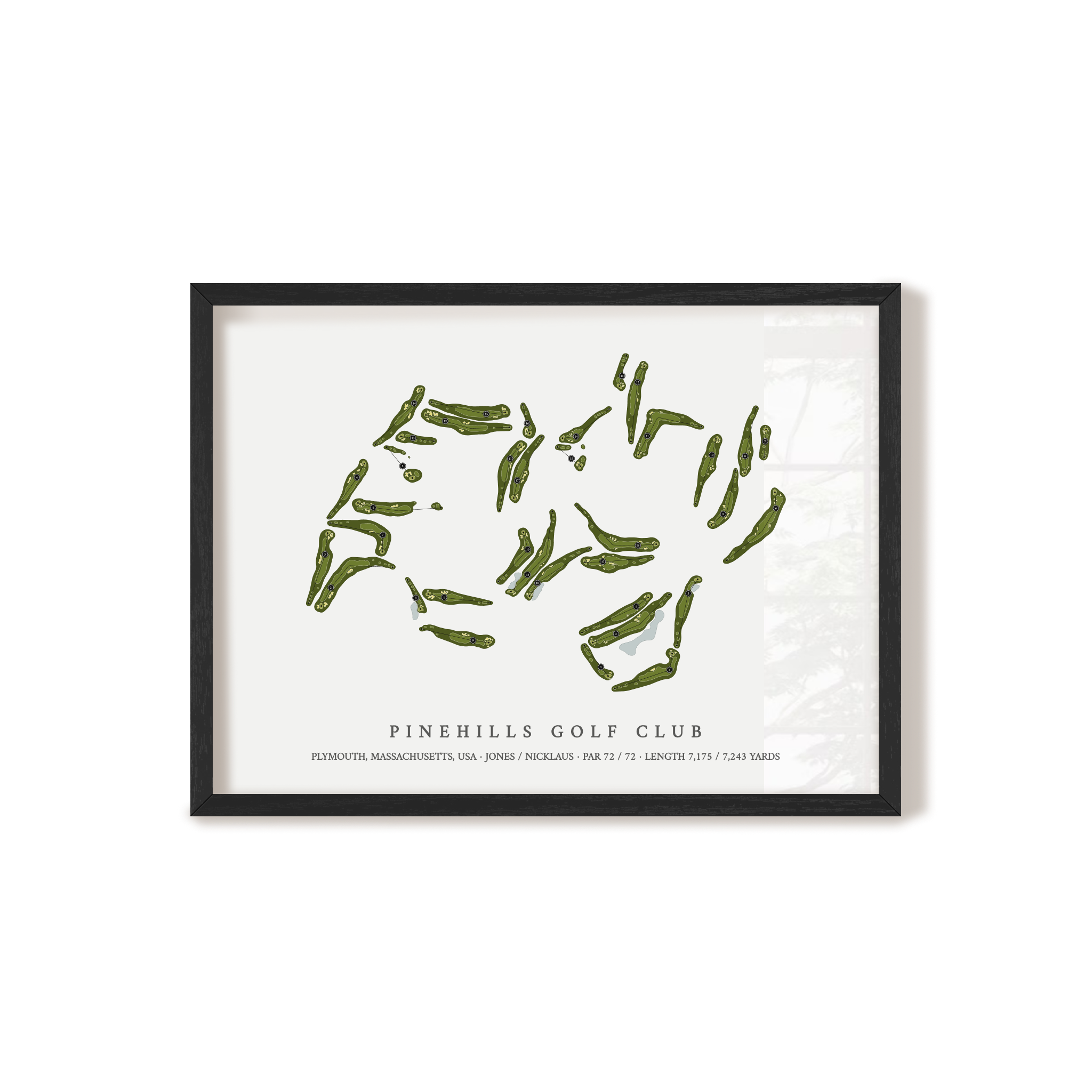 Pinehills Golf Club | Golf Course Print | Black Frame