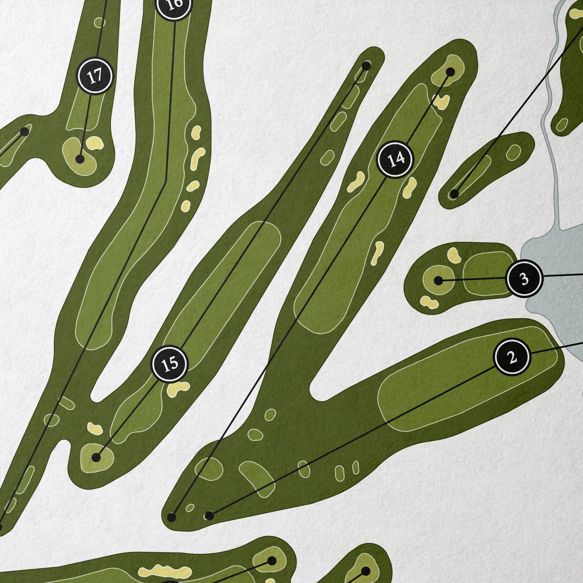 Pinehurst Country Club - Maxwell Course | Golf Course Print | Close+Up