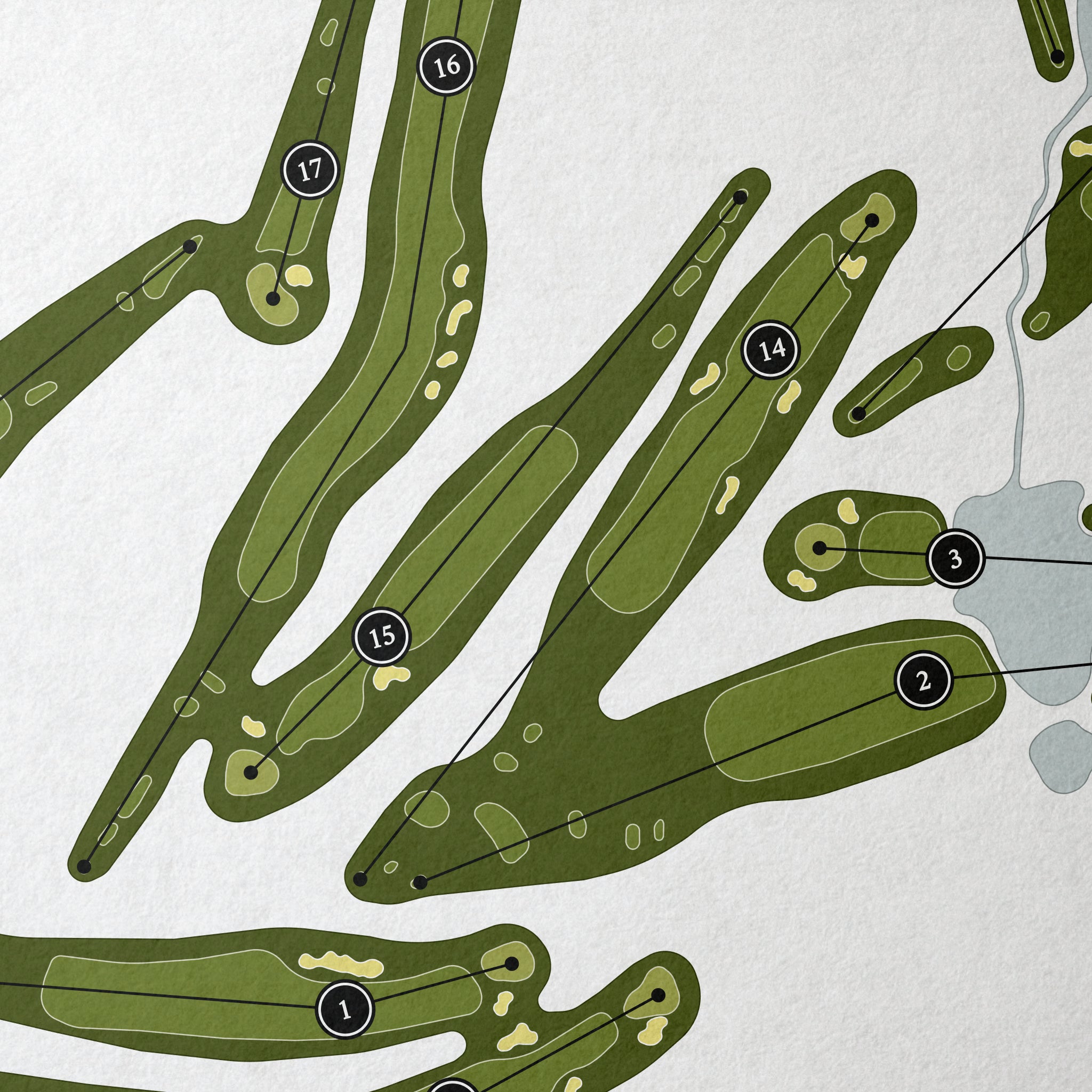 Pinehurst Country Club | Golf Course Print | Close+Up