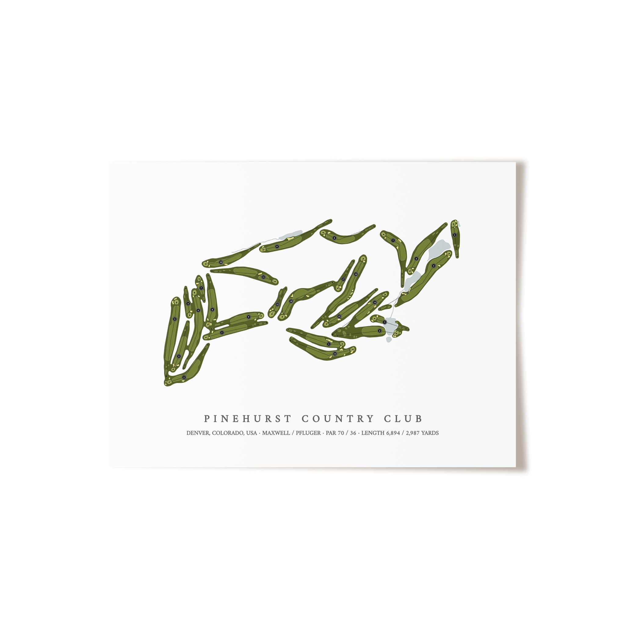 Pinehurst Country Club | Golf Course Print | Unframed